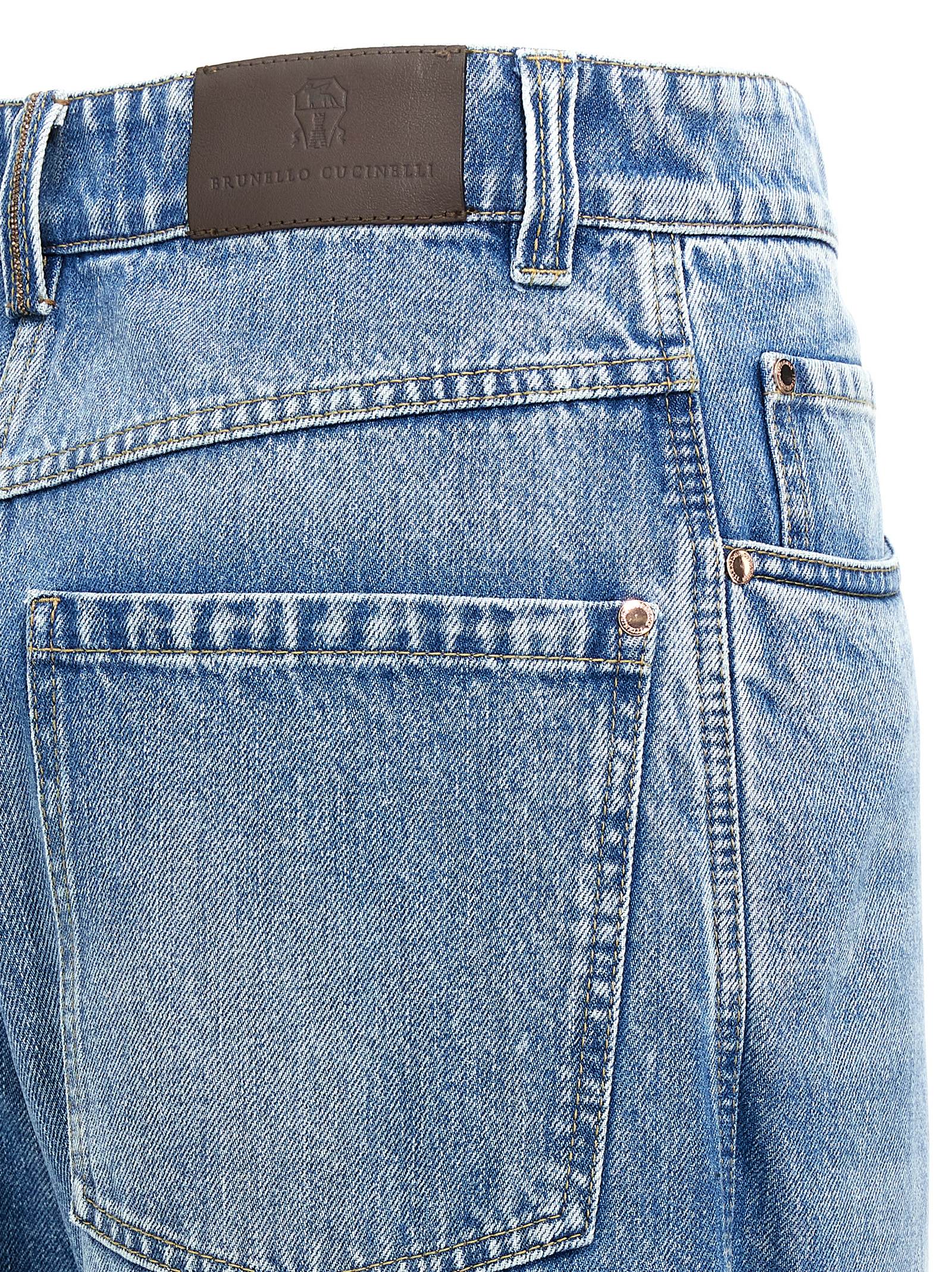Brunello Cucinelli Knee Detail Wide-leg Jeans In Blue
