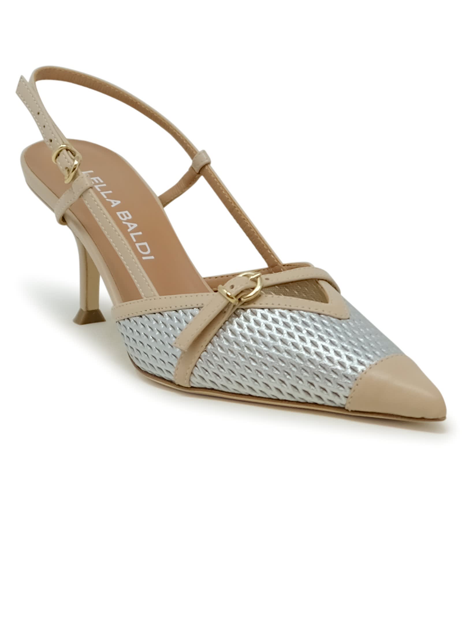 Lella Baldi Leather Sandals In Silver