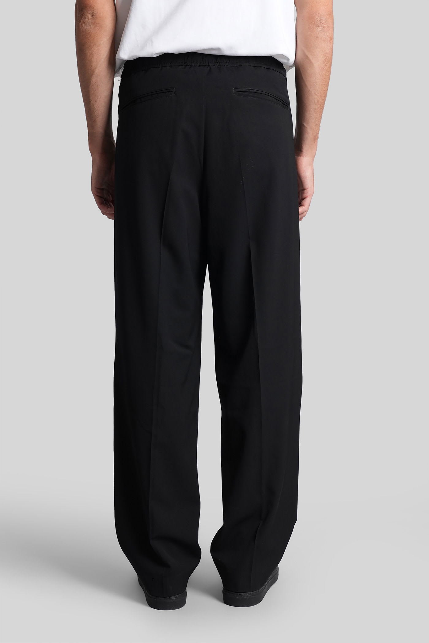 Attachment Pants In Black Wool In Black