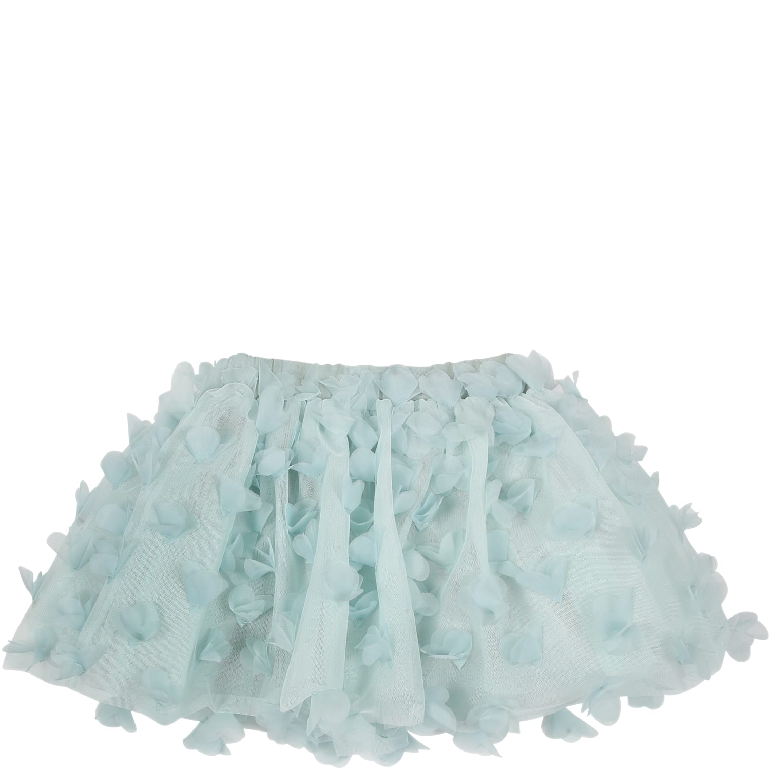 Shop Simonetta Green Skirt For Baby Girl With Tulle Applications