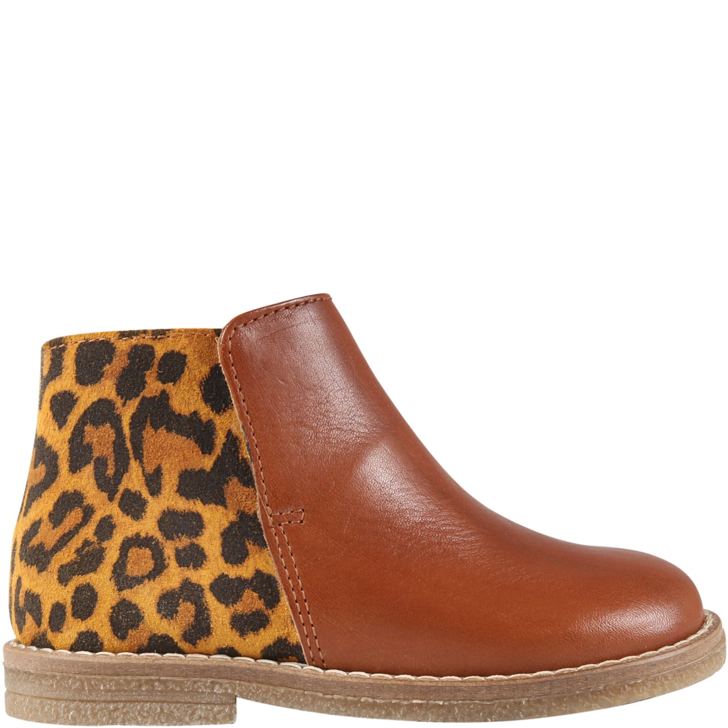 Gallucci Brown Boots For Girl With Spotted Print