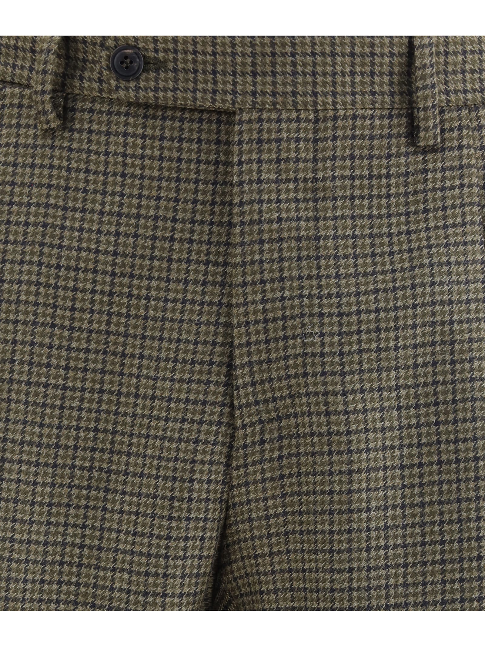 Germano Zama Houndstooth Pattern Pants In Green
