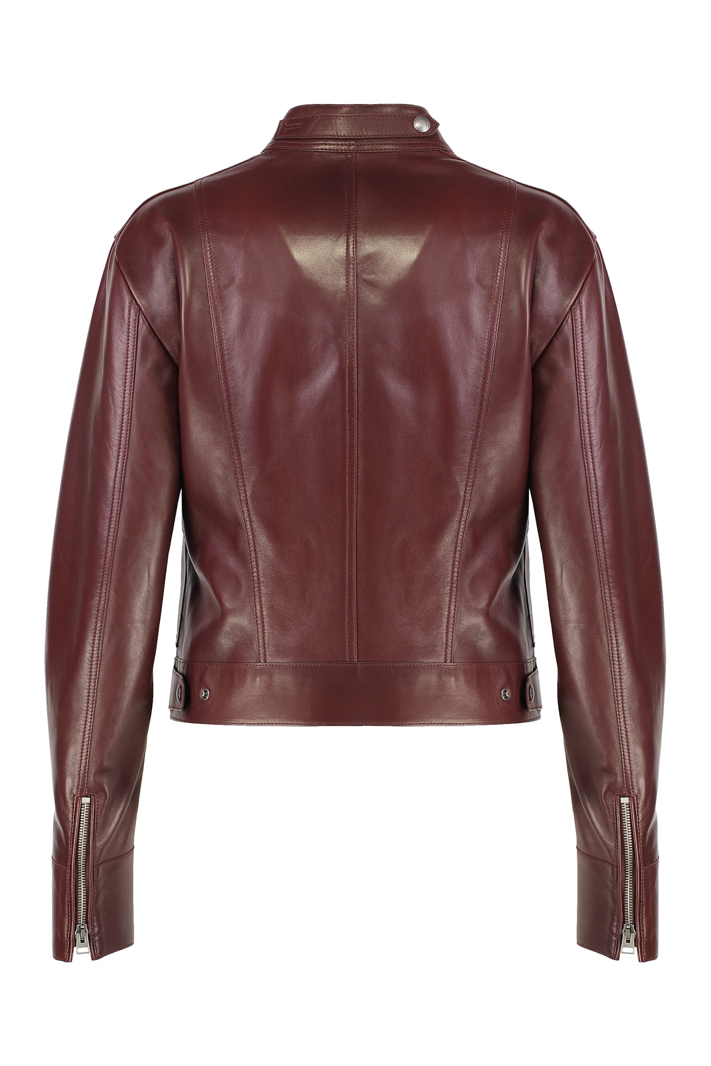 Tom Ford Long-sleeved Leather Jacket In Brown