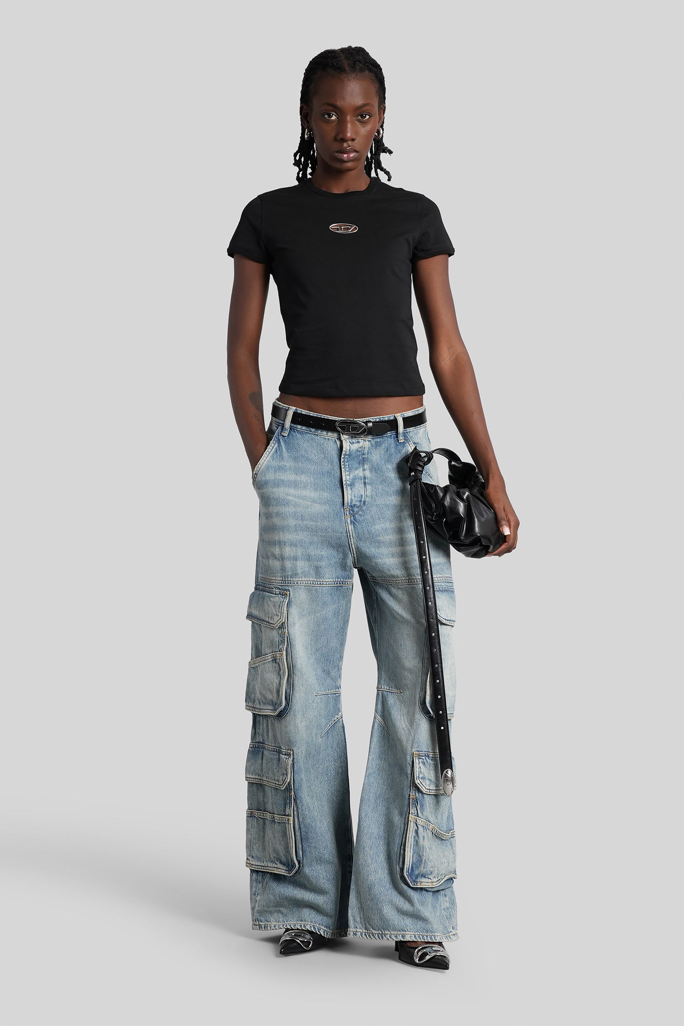 Diesel De-sire-cargo Jeans In Blue Cotton In Multi