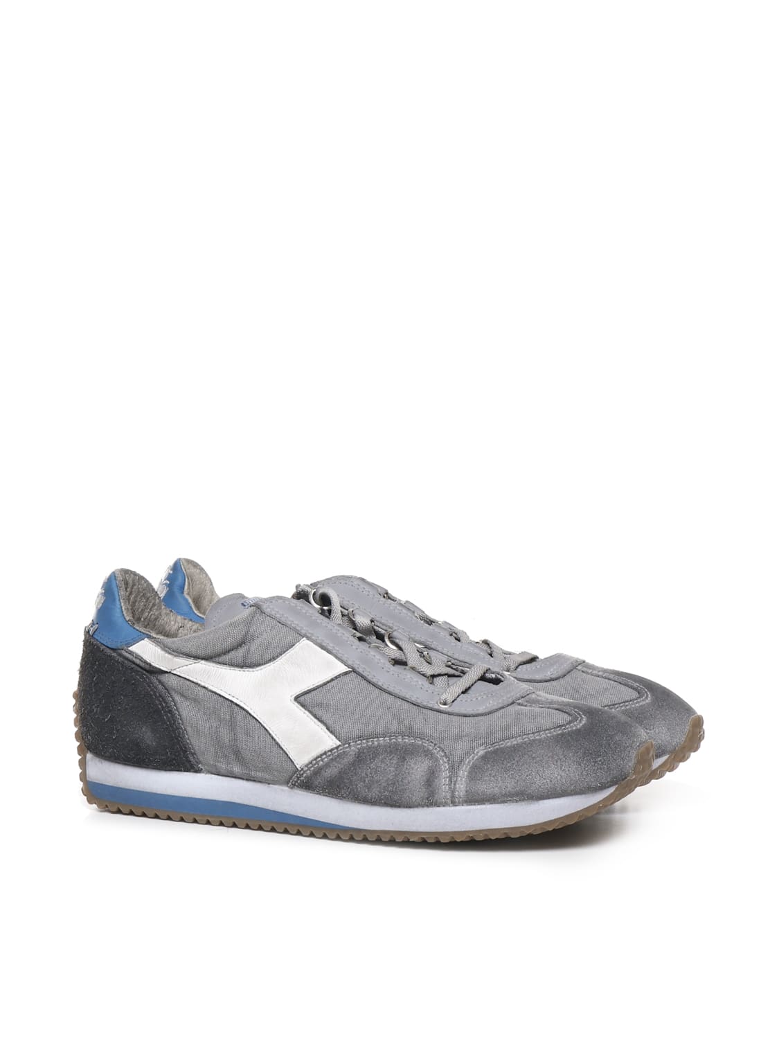 Shop Diadora Equipie H Dirty Sneakers In Grey, Light Blue