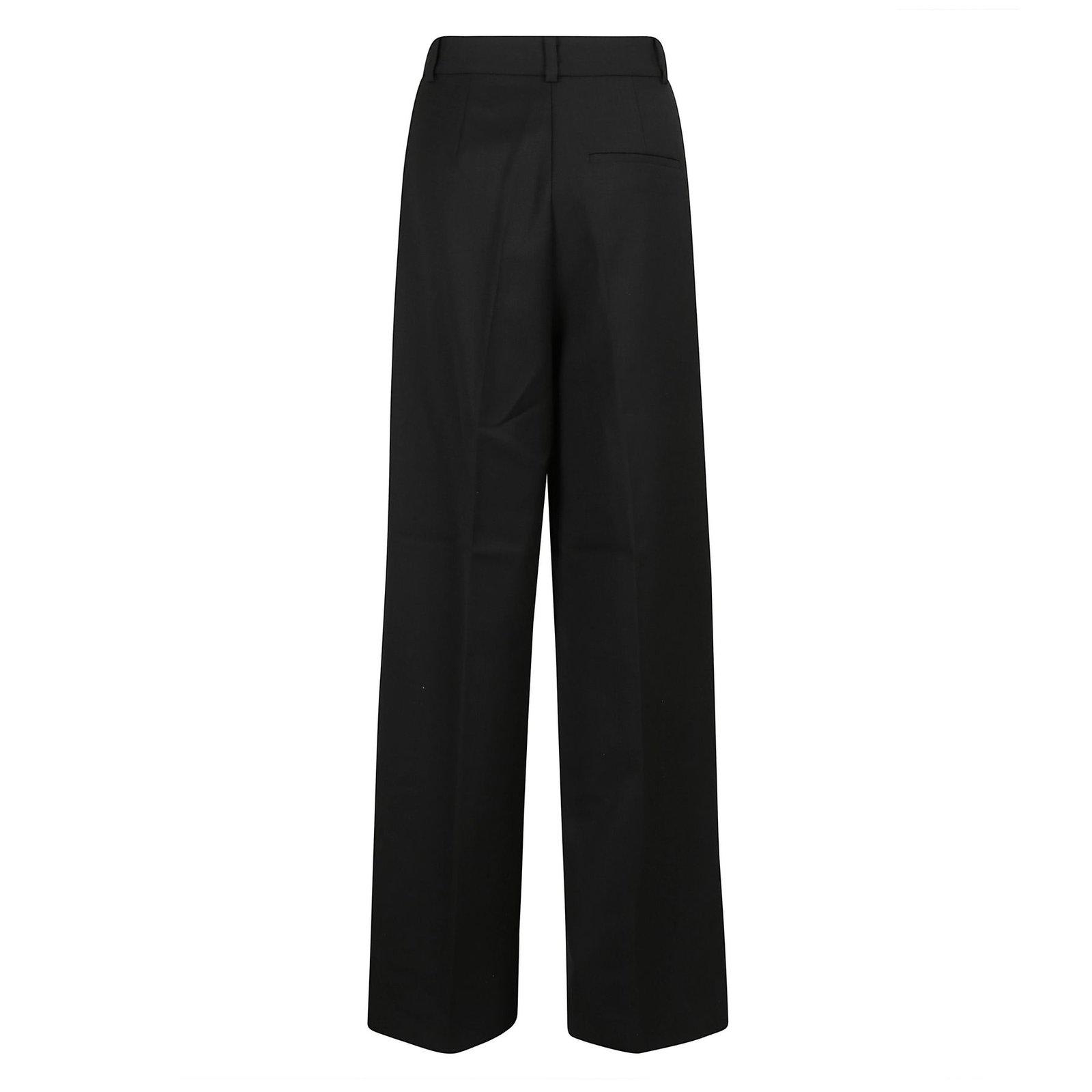 Anine Bing Black Lou Palazzo Trousers In Black