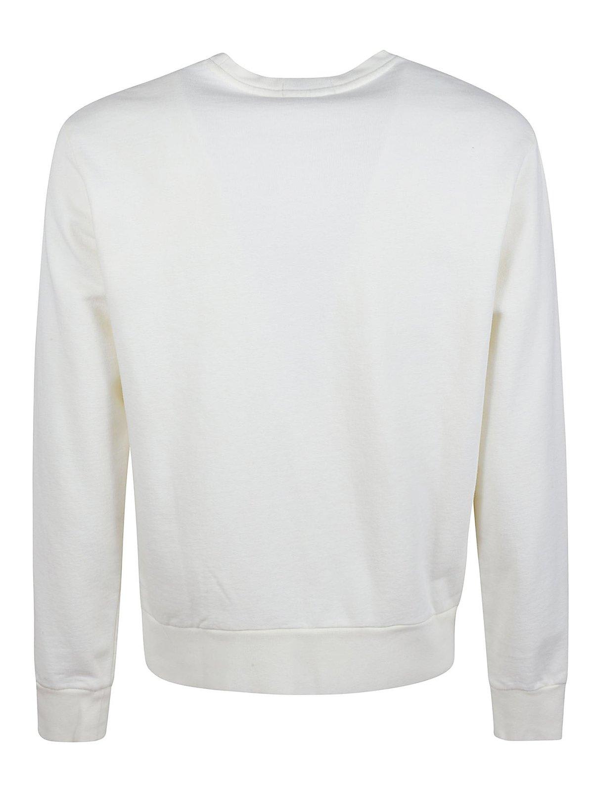 Shop Polo Ralph Lauren Pony Embroidered Crewneck Sweatshirt In Bianco