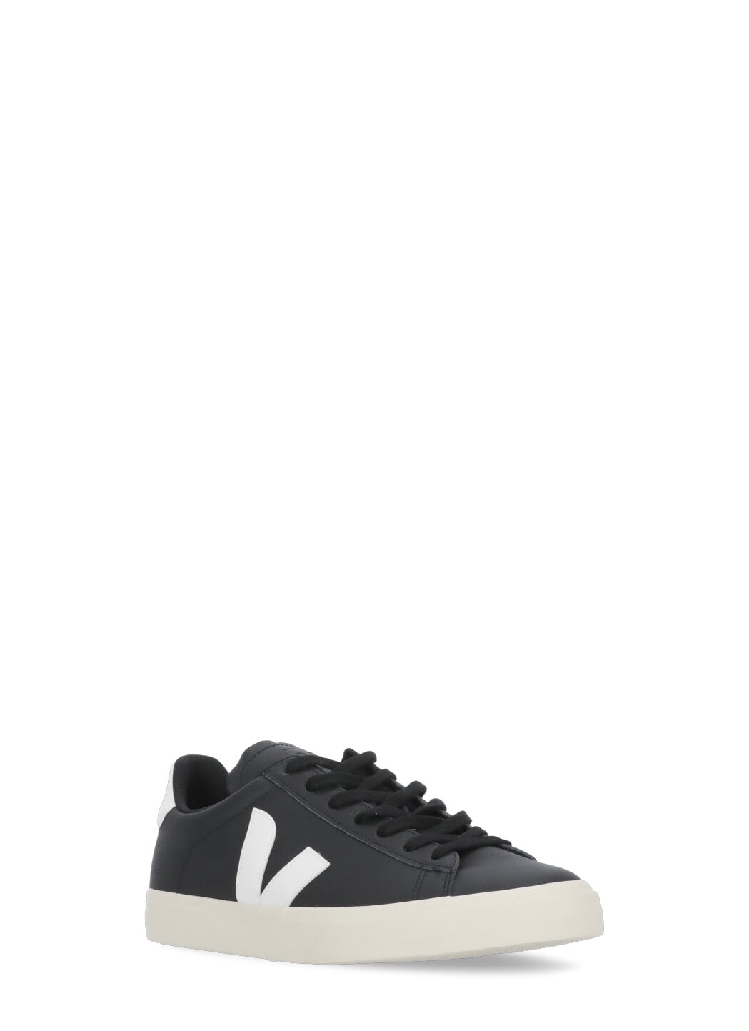 Veja Campo Black And White Low Top Sneakers In Vegan Leather Man In Black