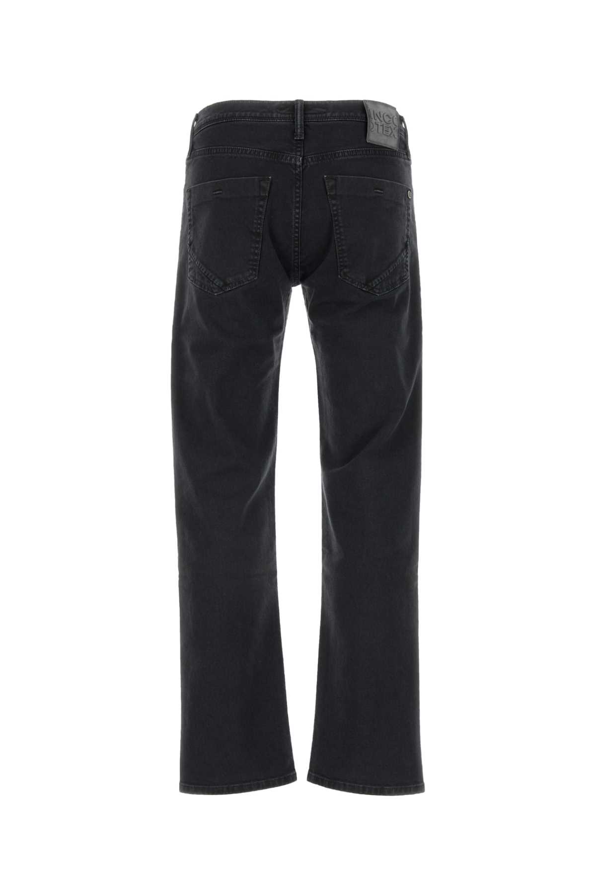Incotex Denim Jeans Stretch Back Pockets In Nero