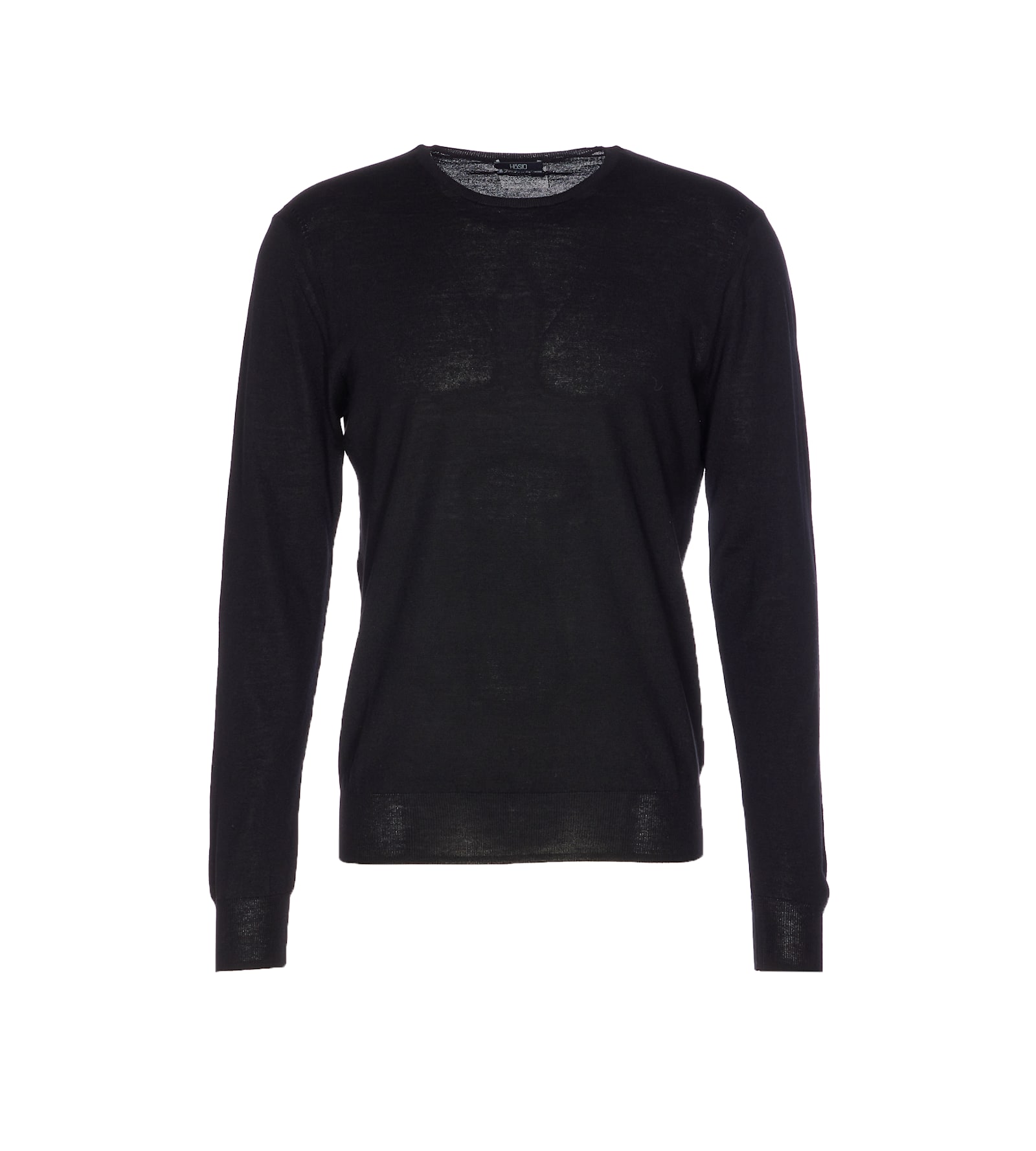 Hōsio Long-sleeve Crew-neck Sweater In Black