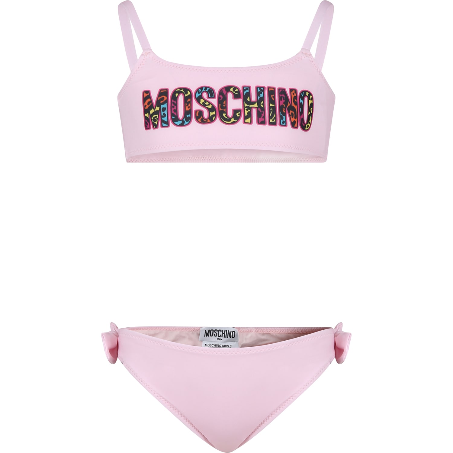 Shop Moschino Pink Bikini For Girl With Logo