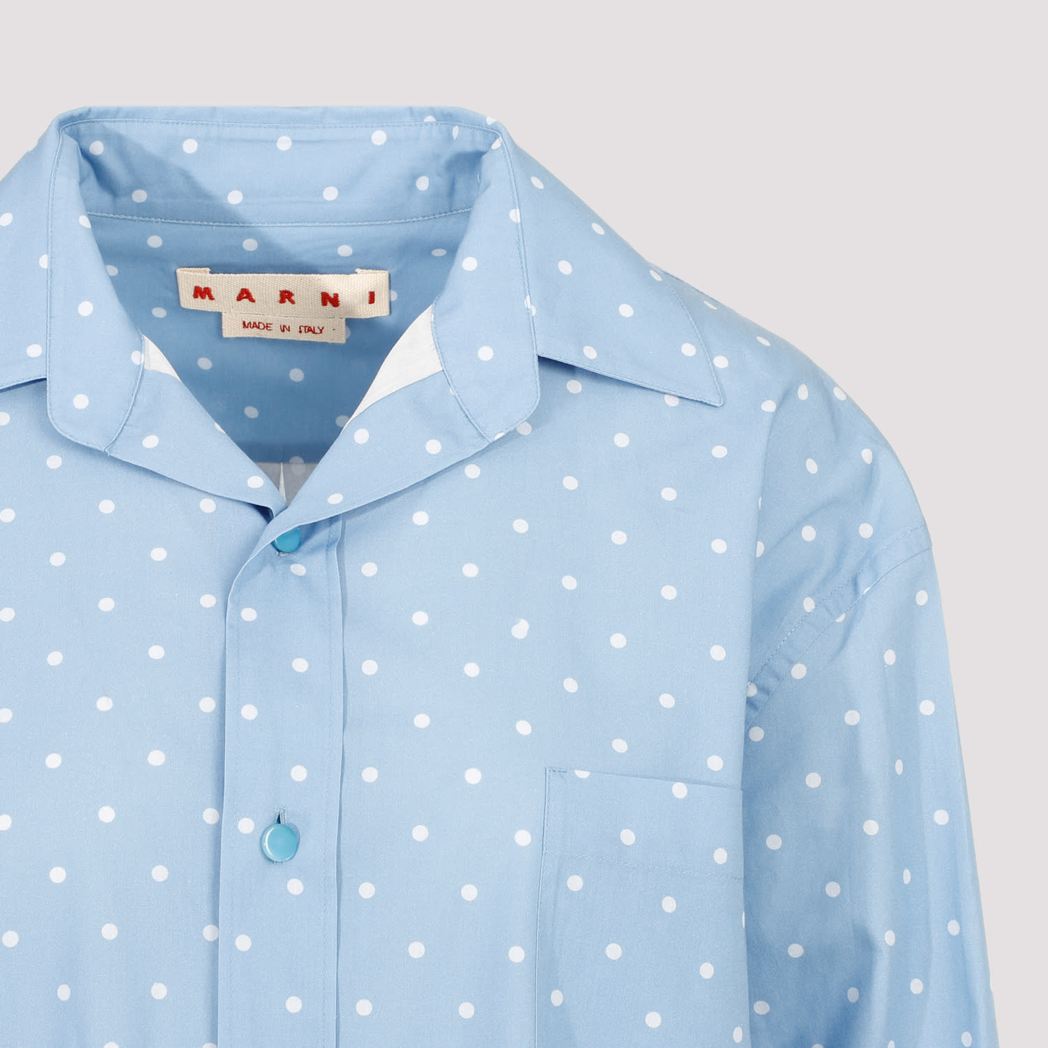 Shop Marni Cotton Shirt In Iris Blue