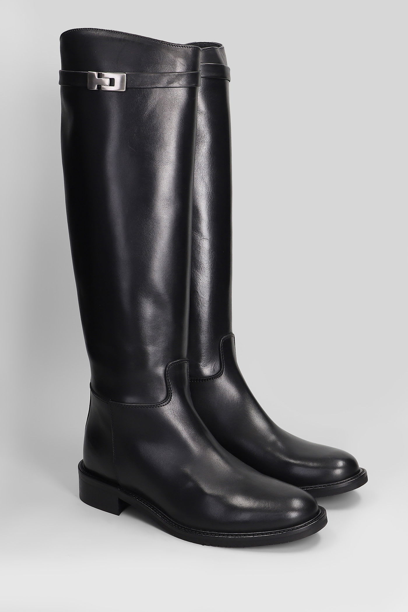 Julie Dee 30mm Buckle-fastening Leather Boots In Black