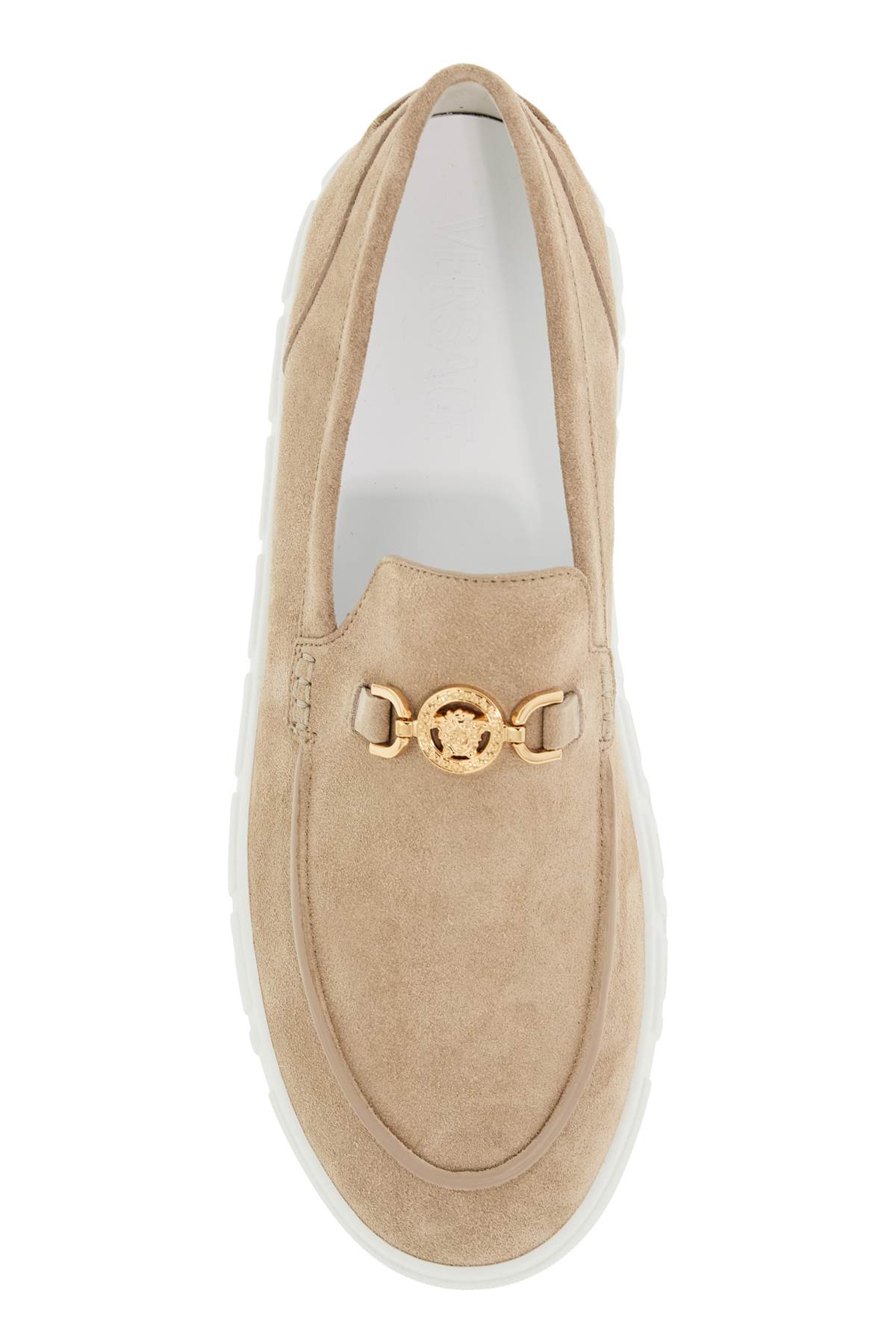 Shop Versace Medusa 95 Greek In Light Sand-gold  (beige)