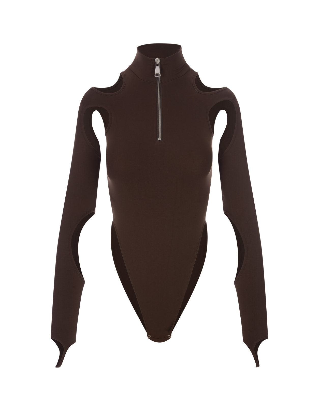Andreädamo Brown Body Top With Cut-out In Marrone