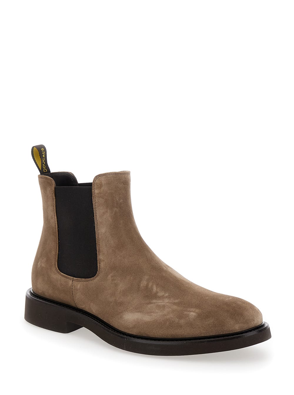 Shop Doucal's Beatles Light Brown Chelsea Boots In Suede Man