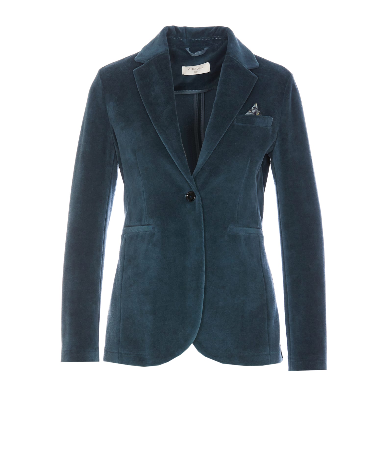 Shop Circolo 1901 Velvet Jacket In Blue