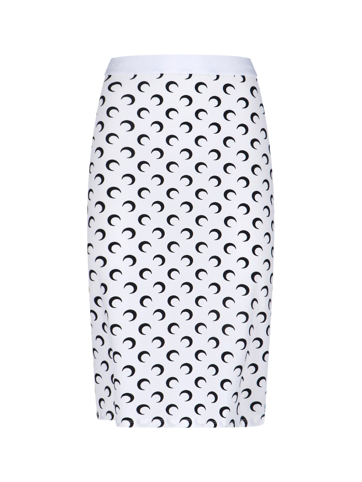 Marine Serre Midi Skirt With Crescent Moon Pattern In White