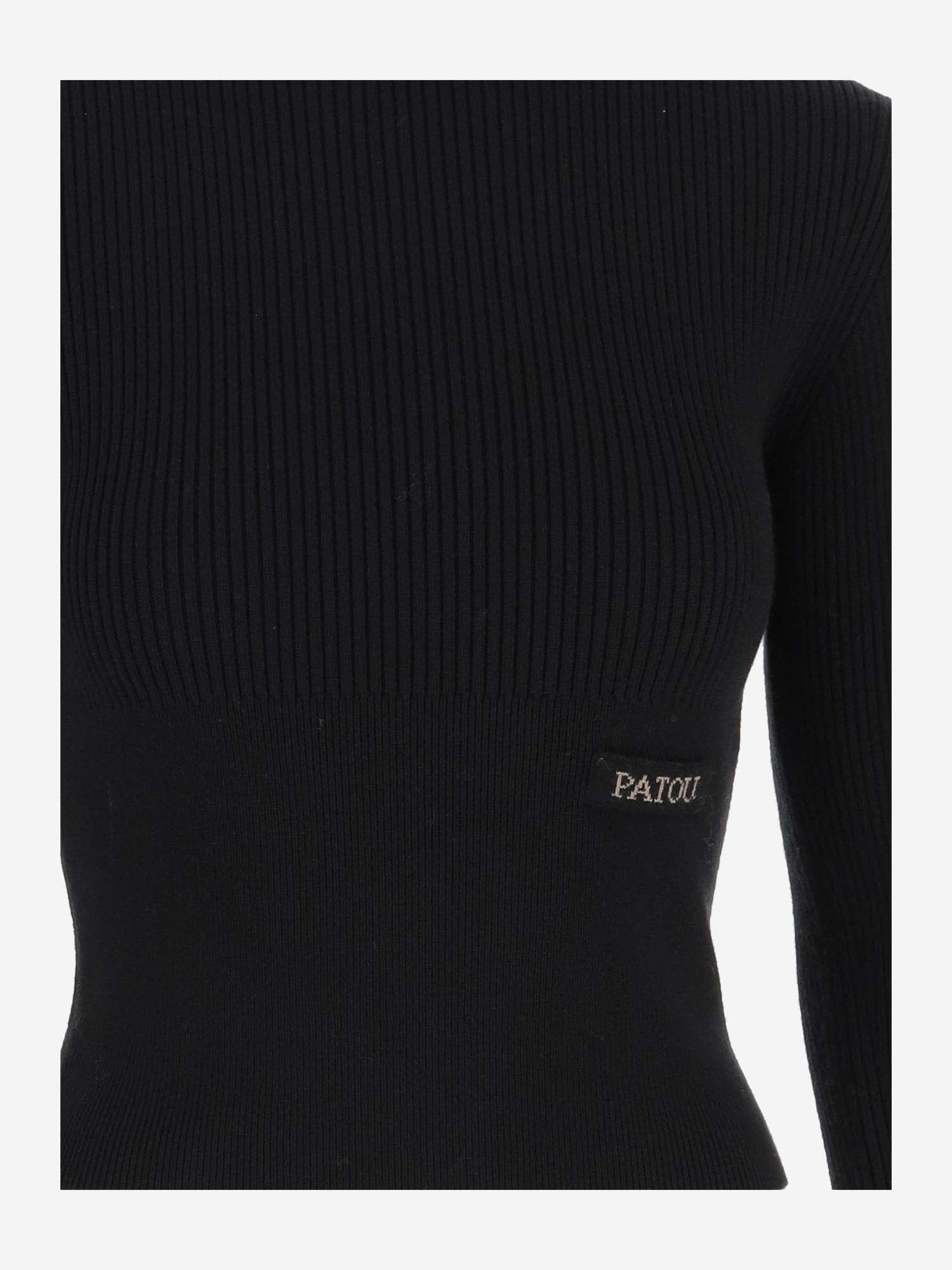 PATOU WOOL BLEND SWEATER WITH LOGO 