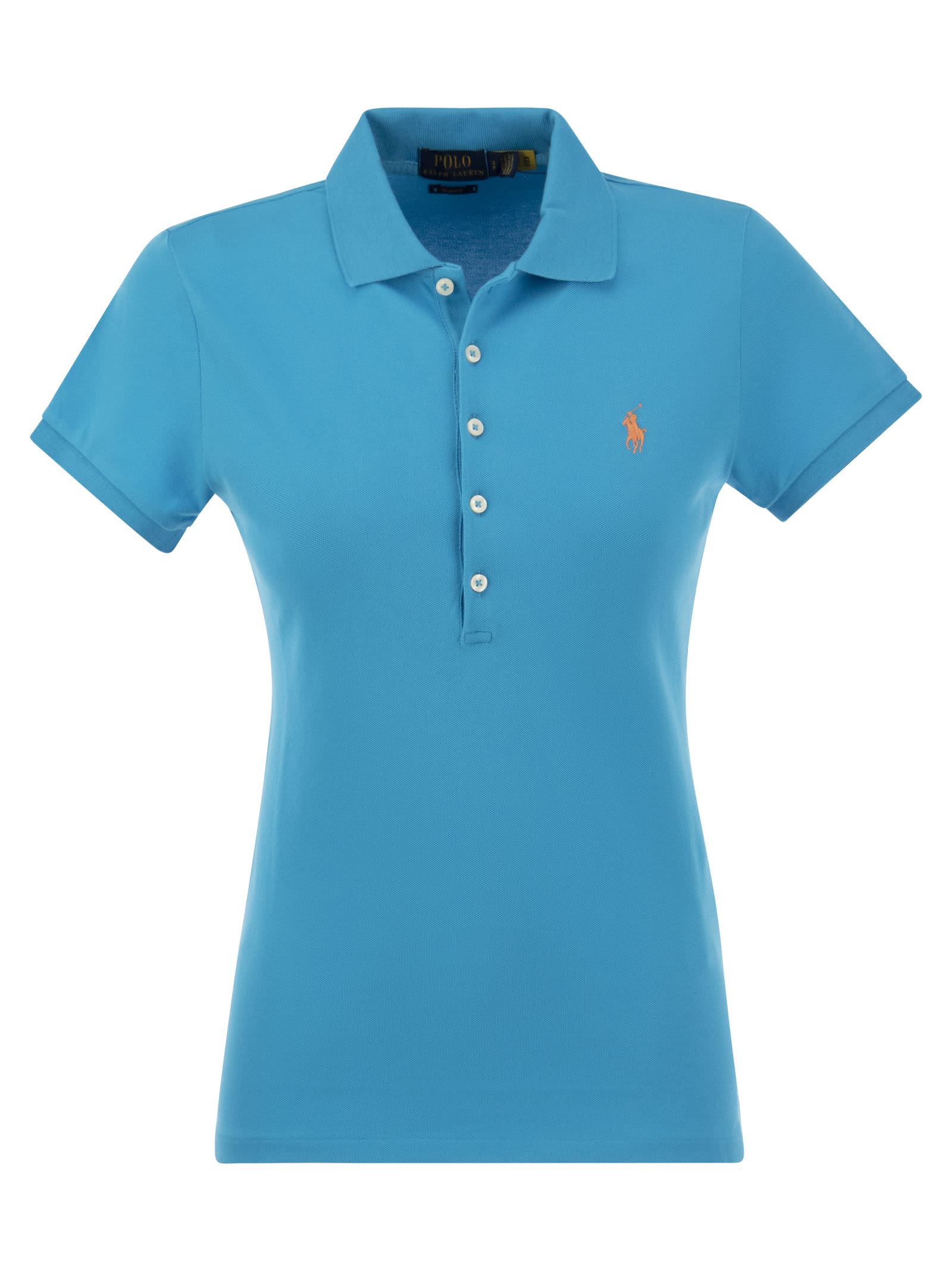 Shop Polo Ralph Lauren Cotton Polo Shirt In Light Blue