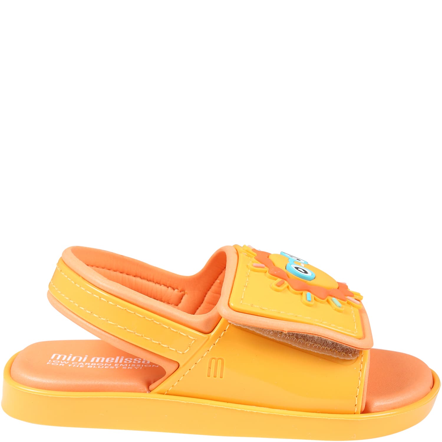 Melissa Orange Sandals For Kids With Sun And Cloud