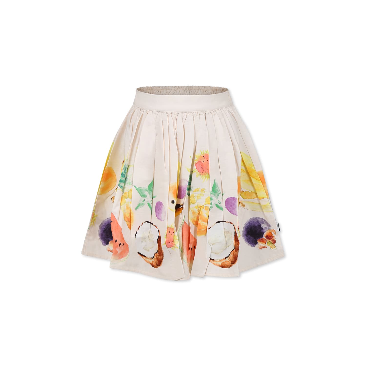 Molo Beige Skirt For Girl With Fruits In Beige