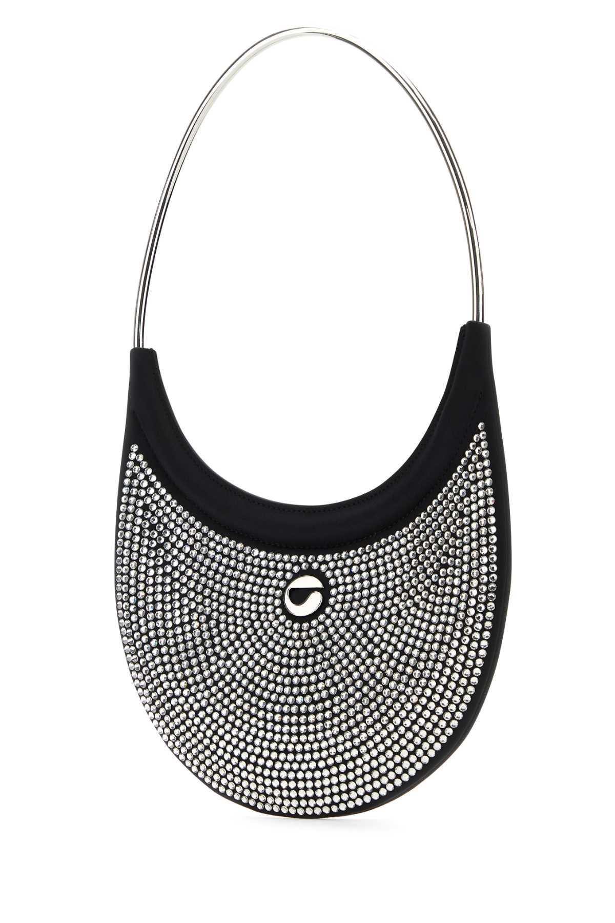 Shop Coperni Embellished Fabric Ring Swipe Shoulder Bag In Black