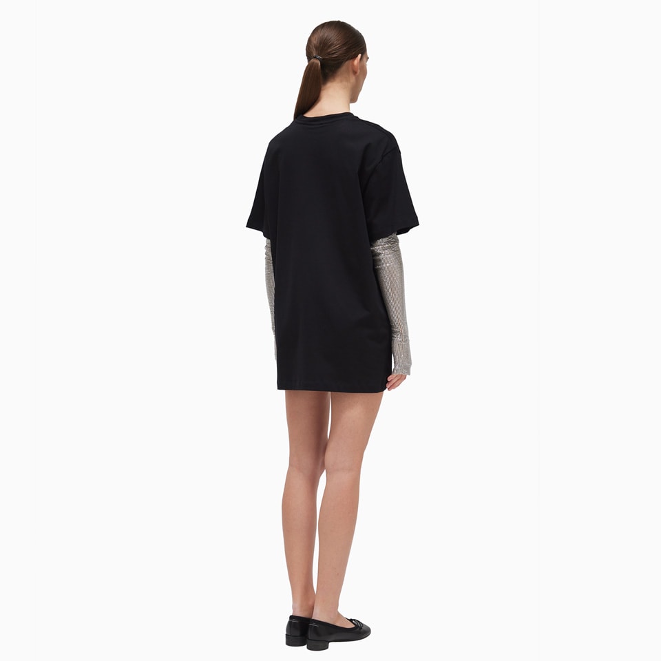 Shop Giuseppe Di Morabito Dress In Jersey With Arm Warmers In Black