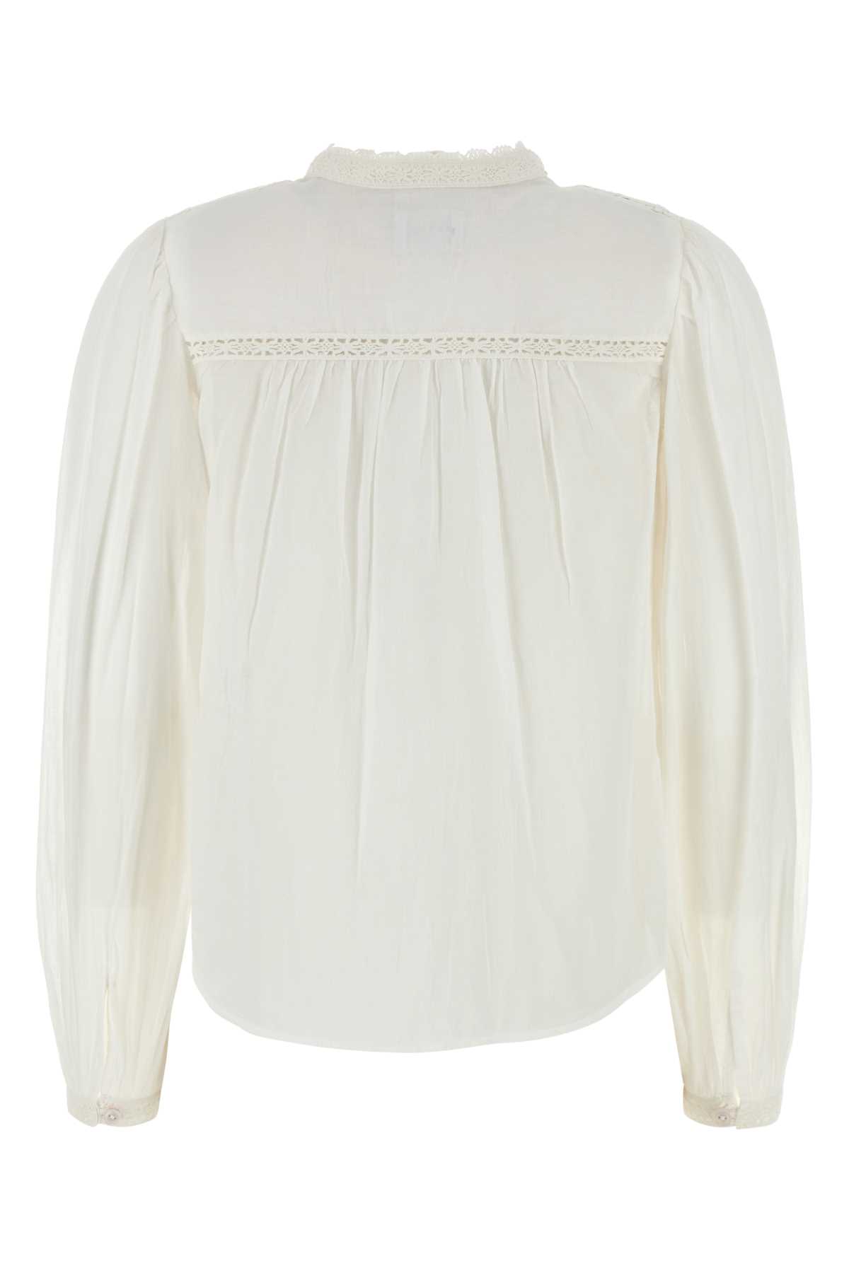 Isabel Marant Étoile Cotton Greicy Shirt Lace Detailing In White