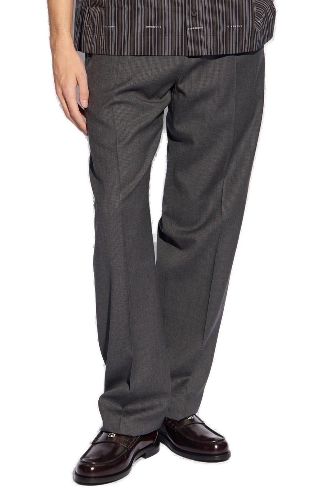 Givenchy Drawstring Straight Trousers In Grey