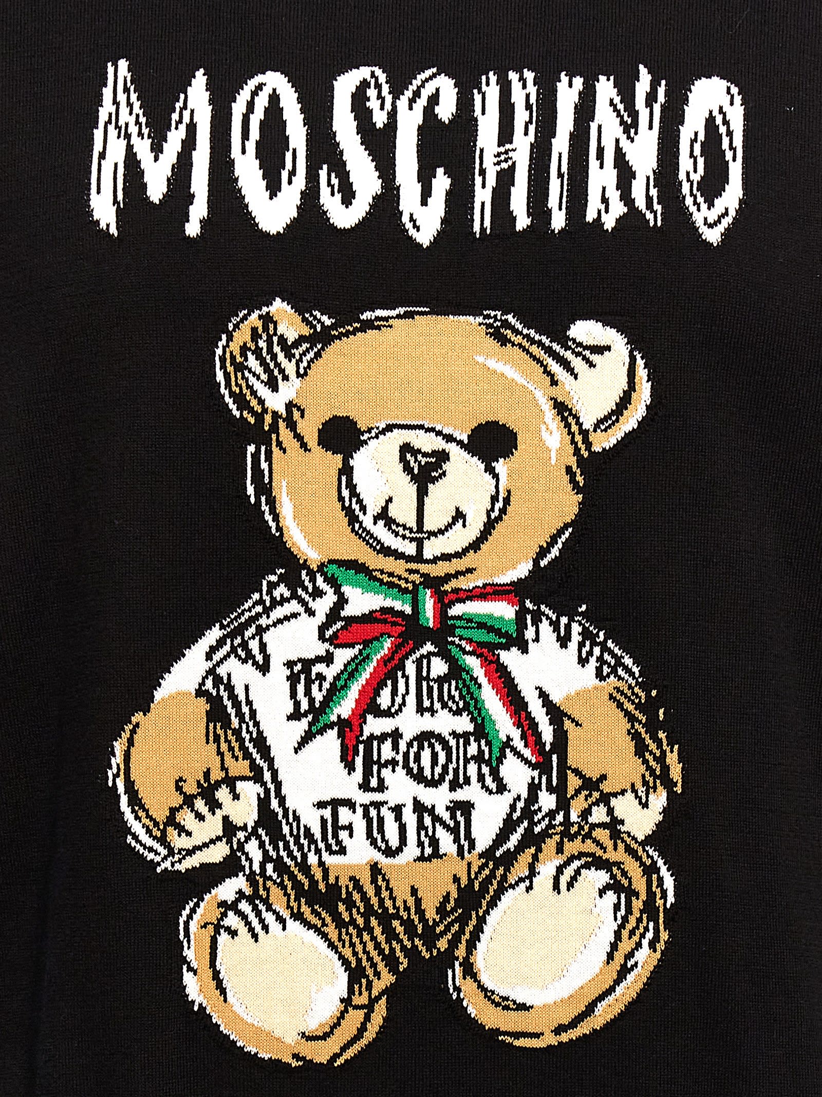 Shop Moschino Archive Teddy Sweater In Black