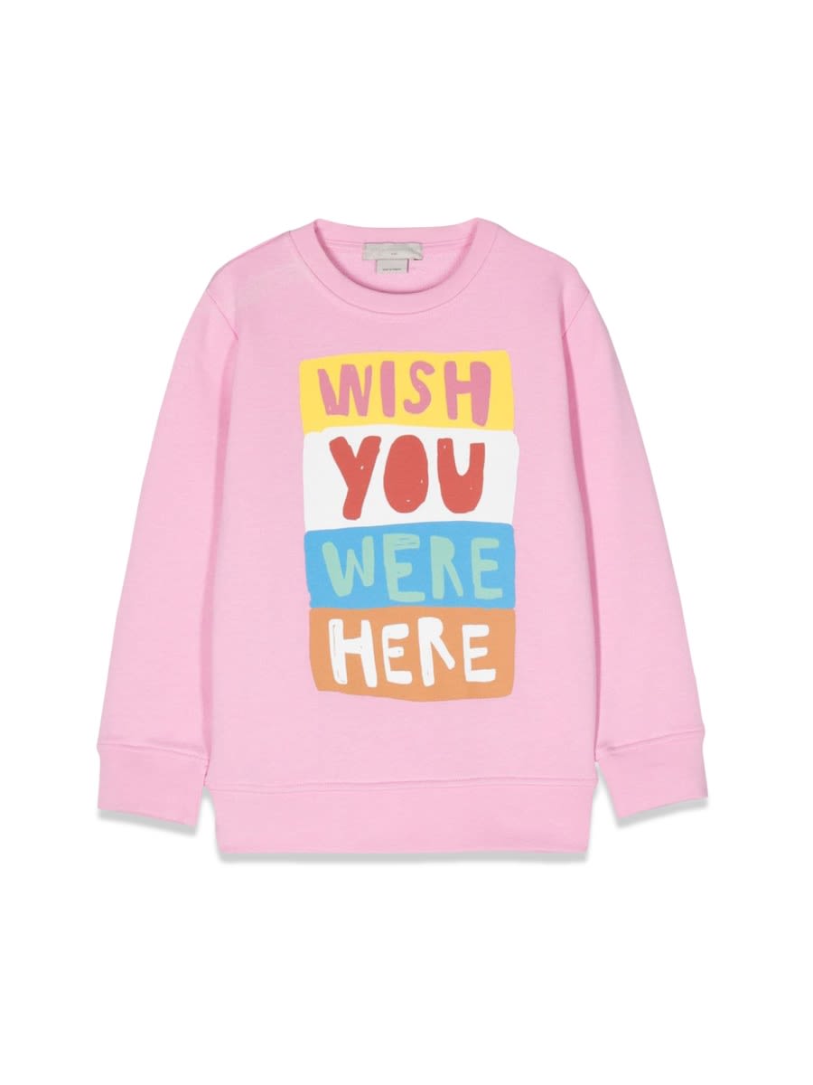 Stella Mccartney Text-print Sweatshirt In Pink