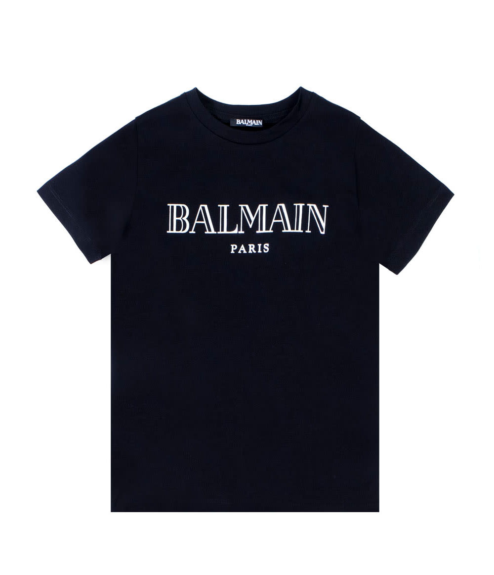 Balmain Kids' Cotton T-shirt In Back