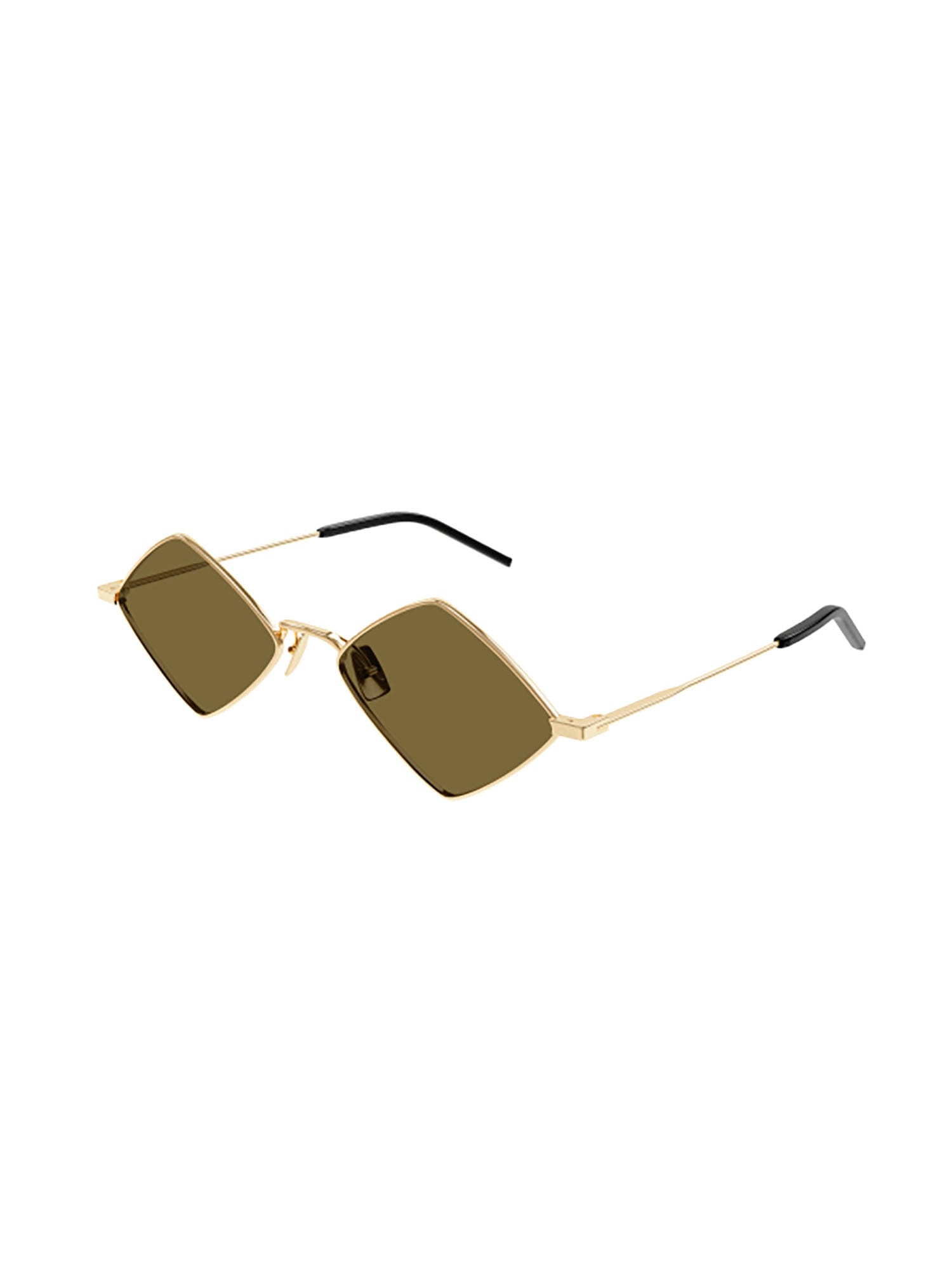 Shop Saint Laurent Sl 302 Lisa Sunglasses In Gold Gold Brown