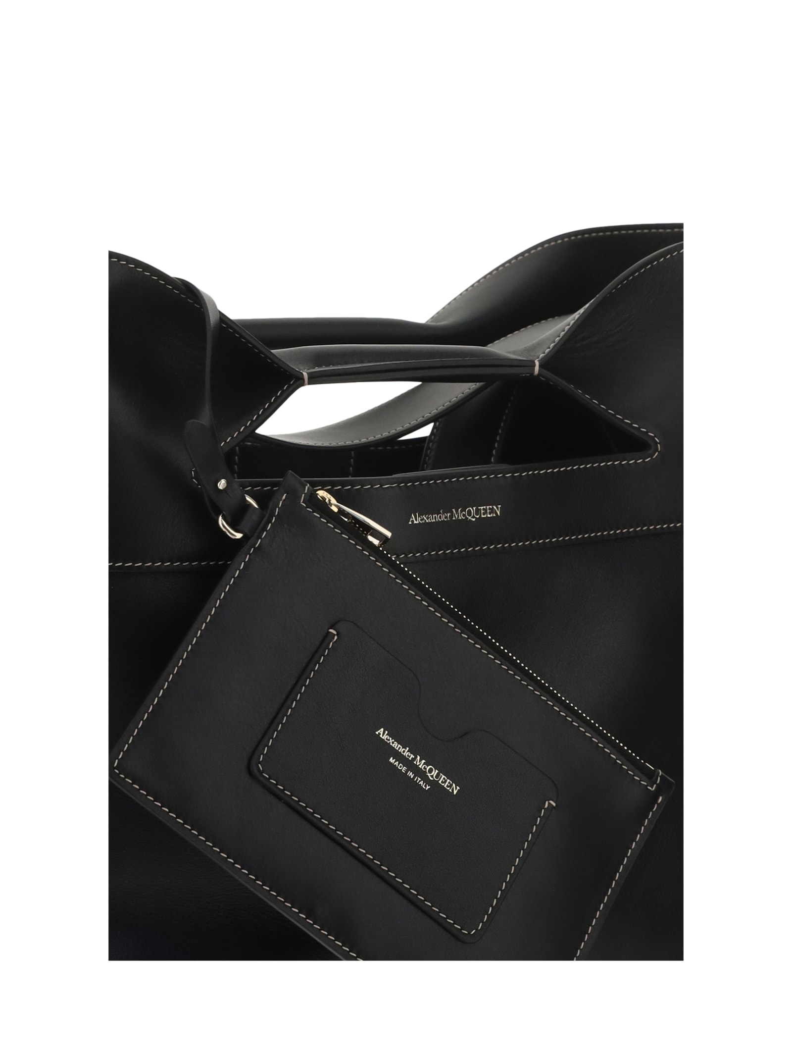 Shop Alexander Mcqueen The Bow Handbag In Black