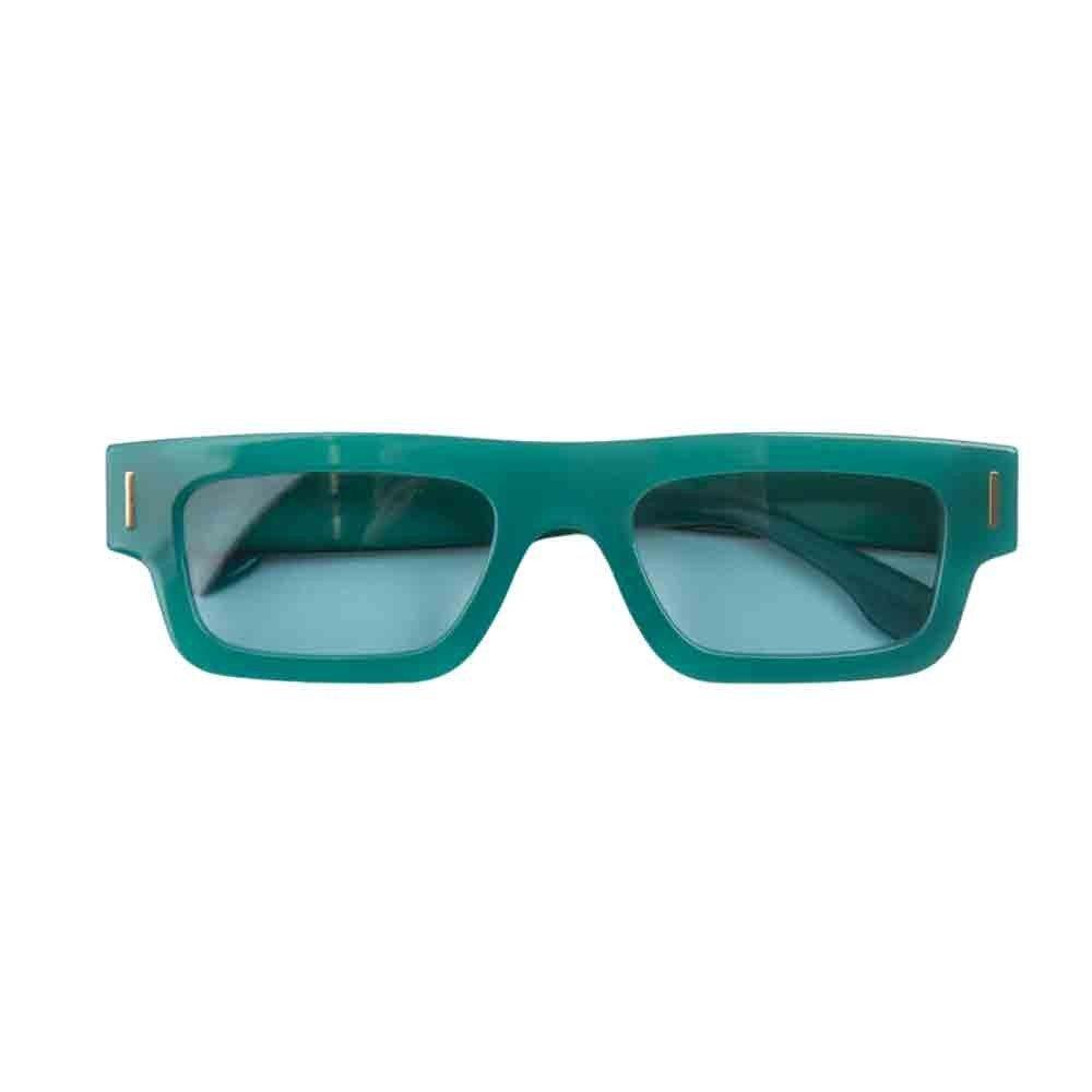 Shop Retrosuperfuture Rectangle Framed Sunglasses In Green