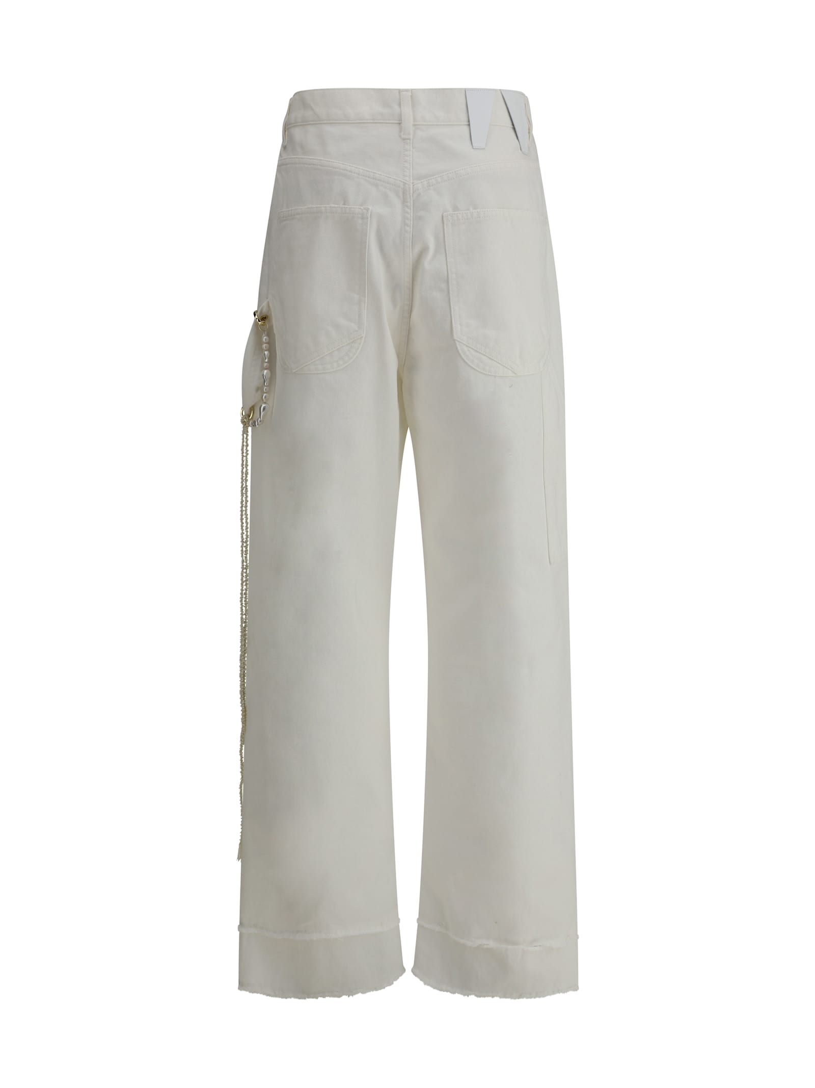 Darkpark White Carpenter Lisa Cotton Denim Jeans In Gray