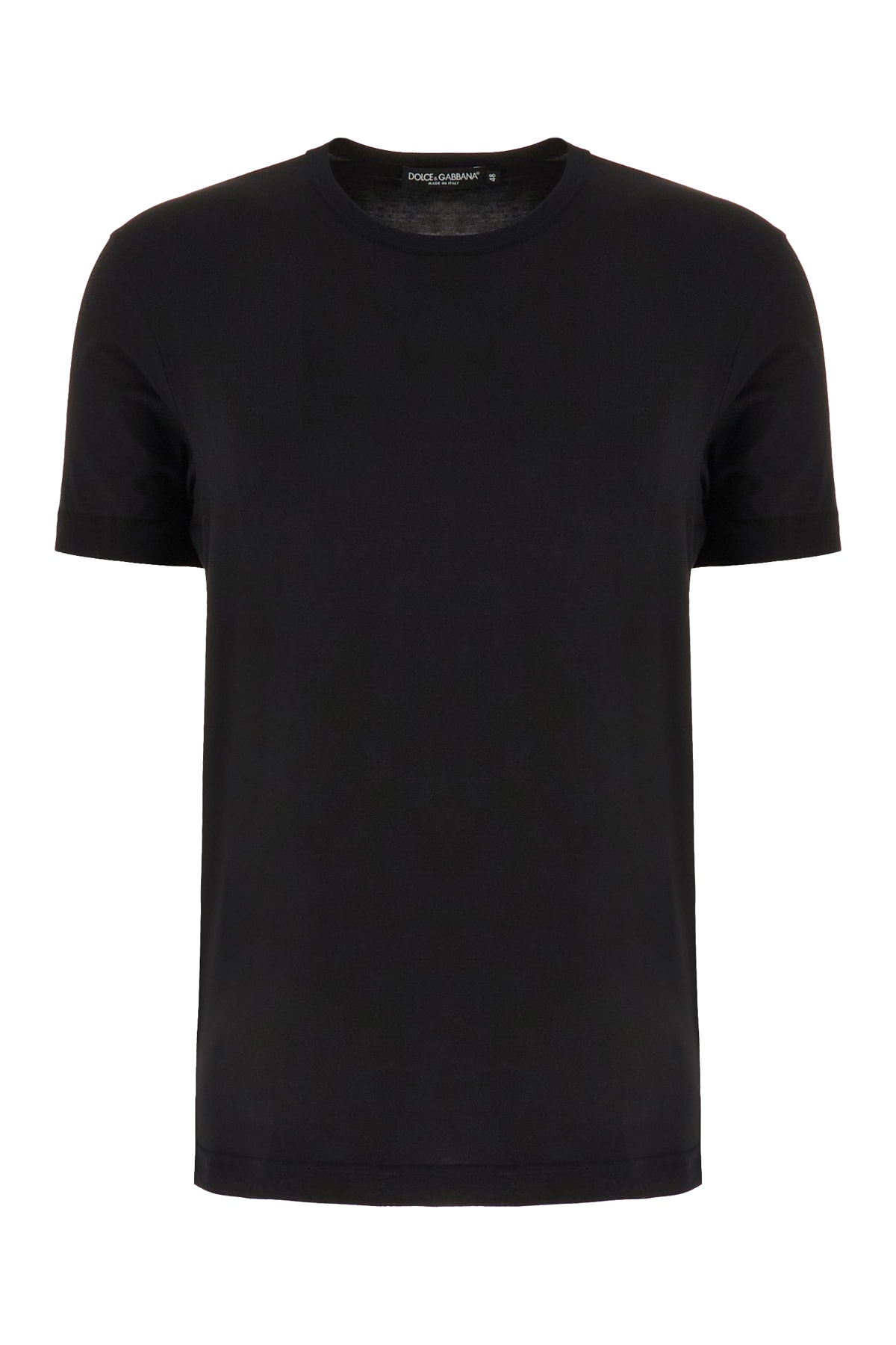 Dolce & Gabbana Black Stretch Viscose Blend T-shirt In Nero