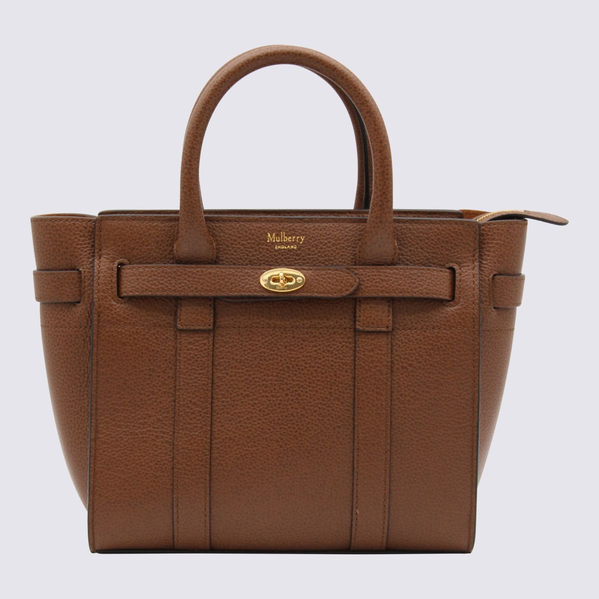 Shop Mulberry Brown Leather Bayswater Handle Bag In Oak