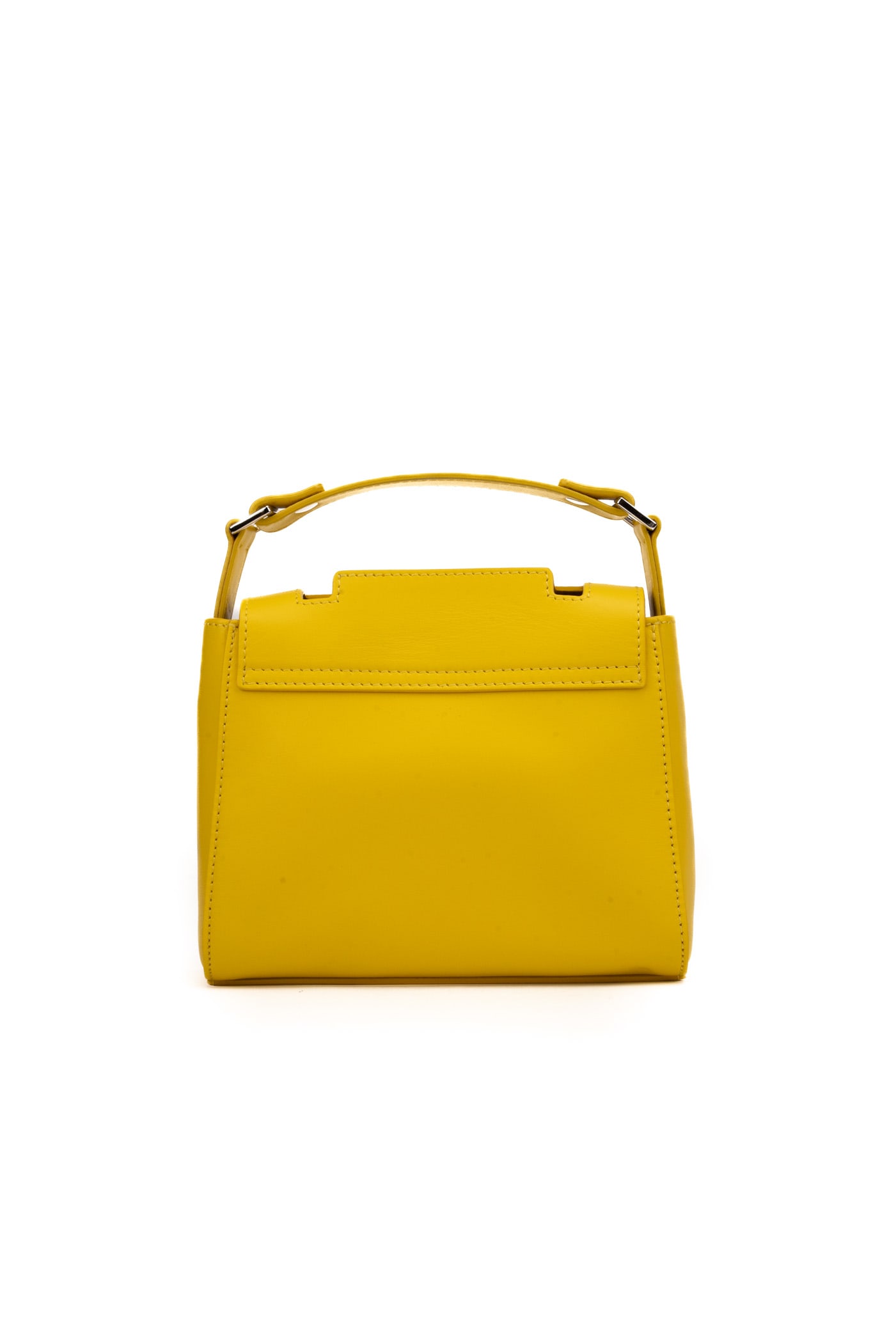 Shop Orciani Sveva Vanity Mini Leather Bag In Limone