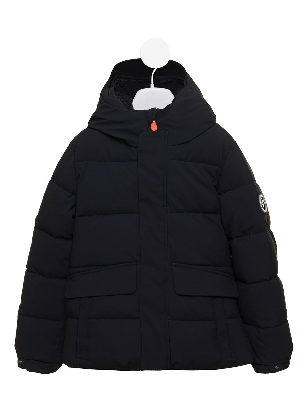 Save The Duck Kids Boys Black Hooded Puffer Jacket