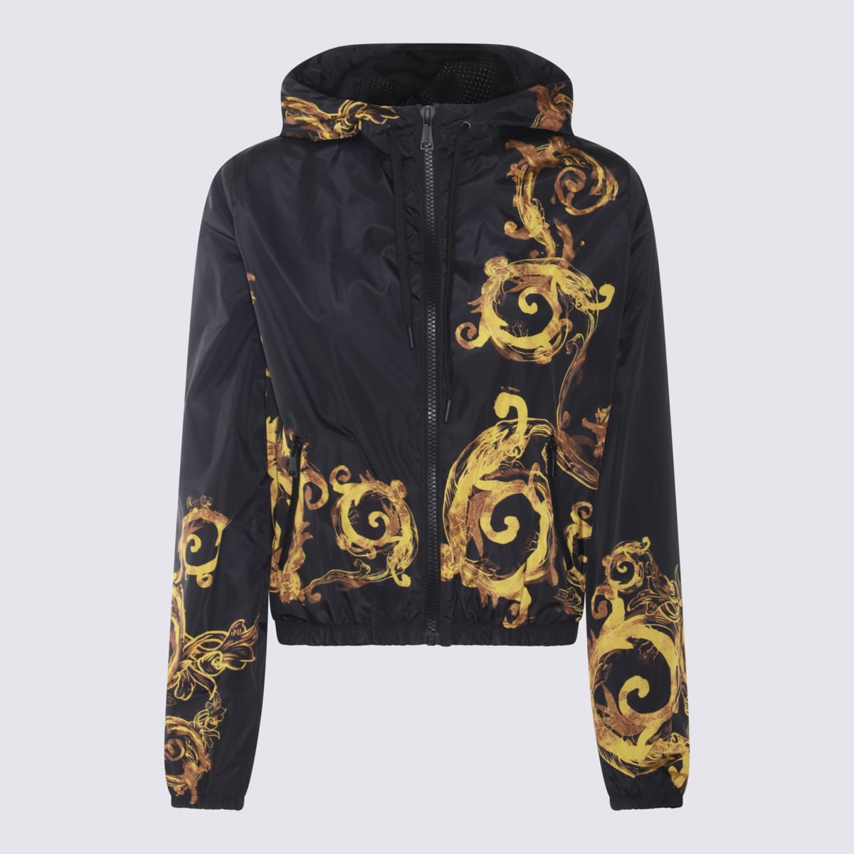 Shop Versace Jeans Couture Black And Gold Casual Jacket