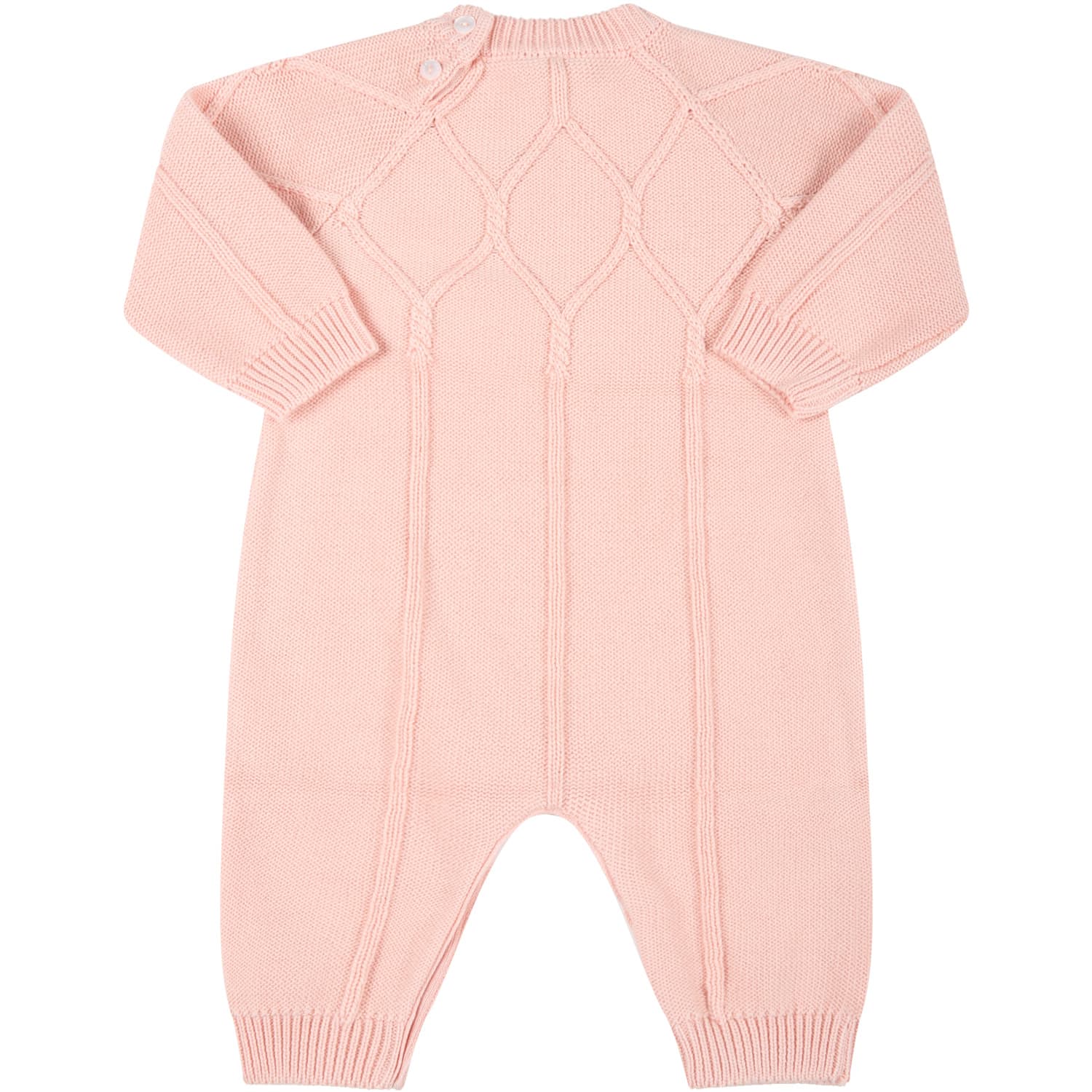 Shop Fendi Pink Babygrow For Baby Girl With Logo