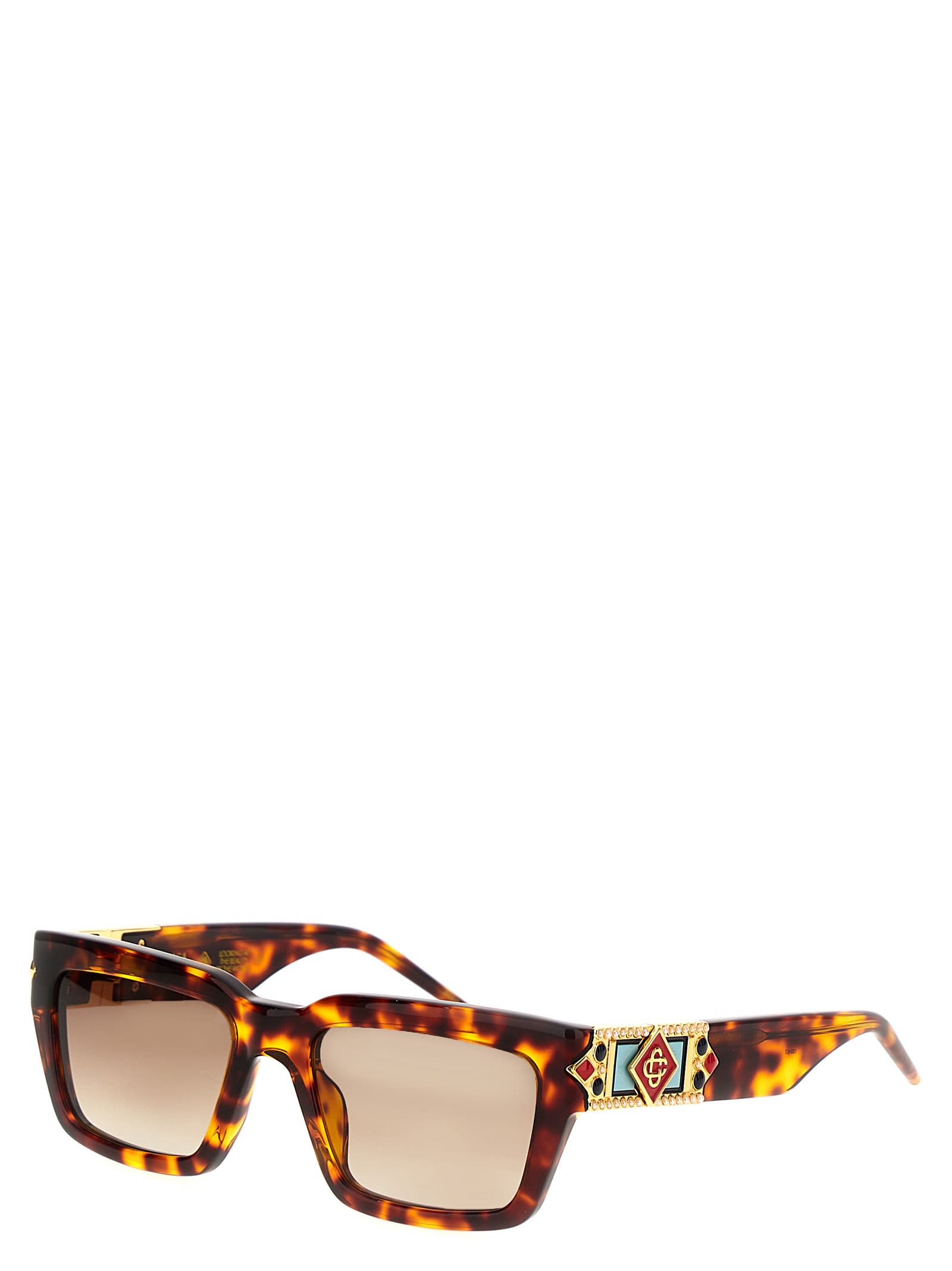 CASABLANCA THE TORTOISESHELL SQUARE METOPE SUNGLASSES