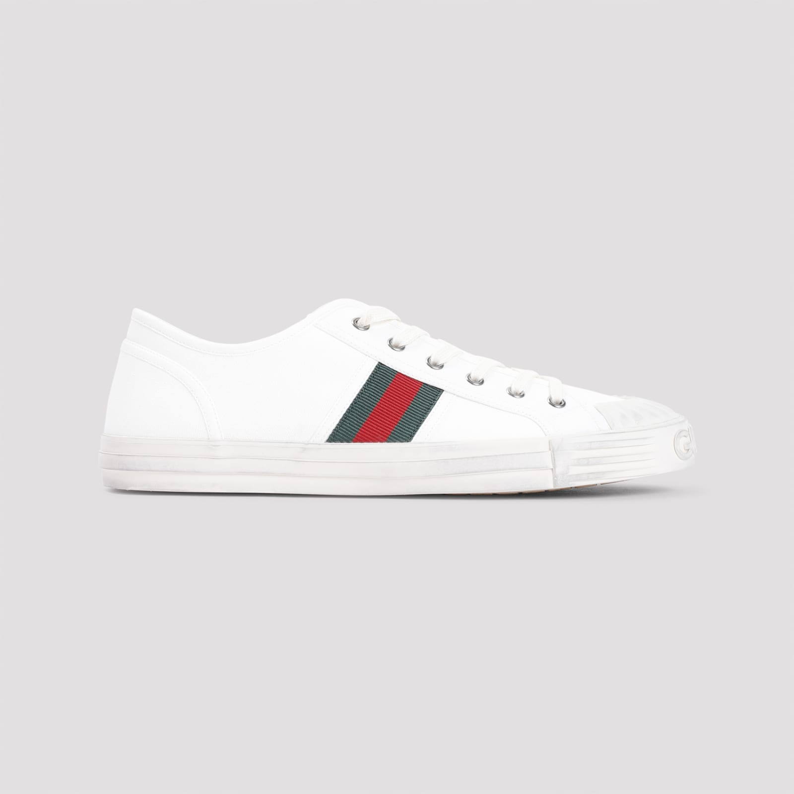 Shop Gucci Julio Sneakers In Grege Wh Vrv