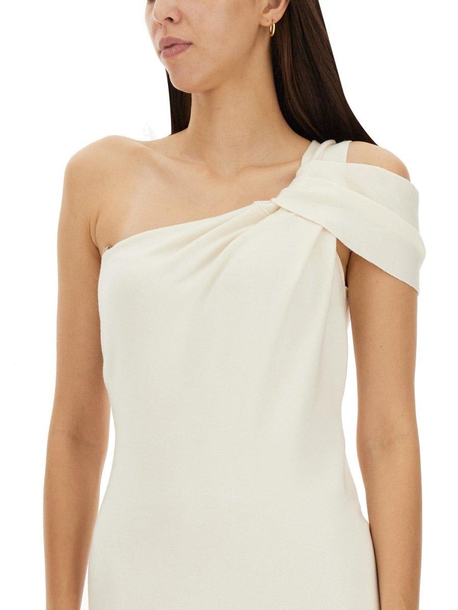 Shop Tom Ford One-shoulder Midi Dress In White