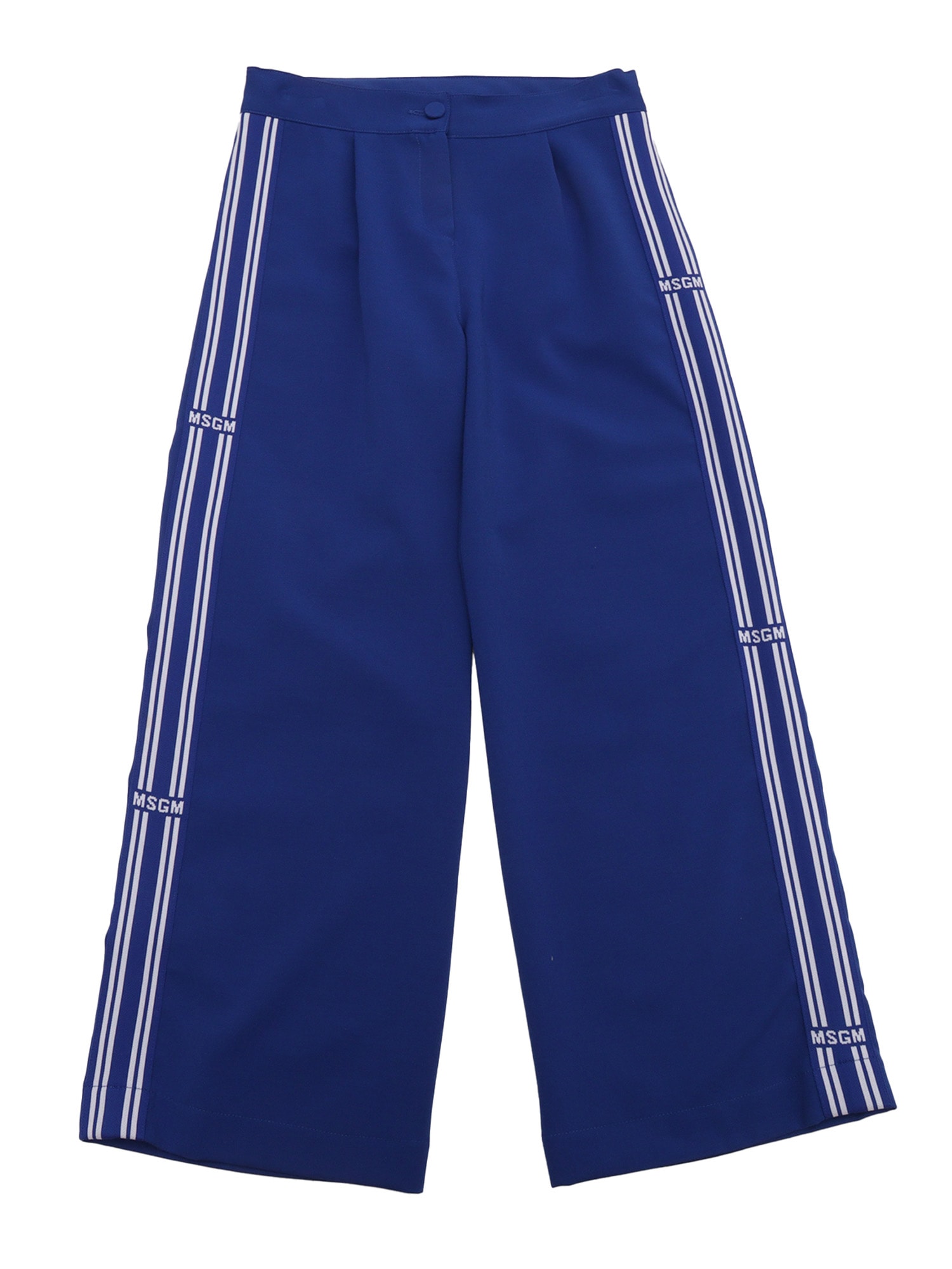 Msgm Fabric Tecnical Pants Girl Royal In Red