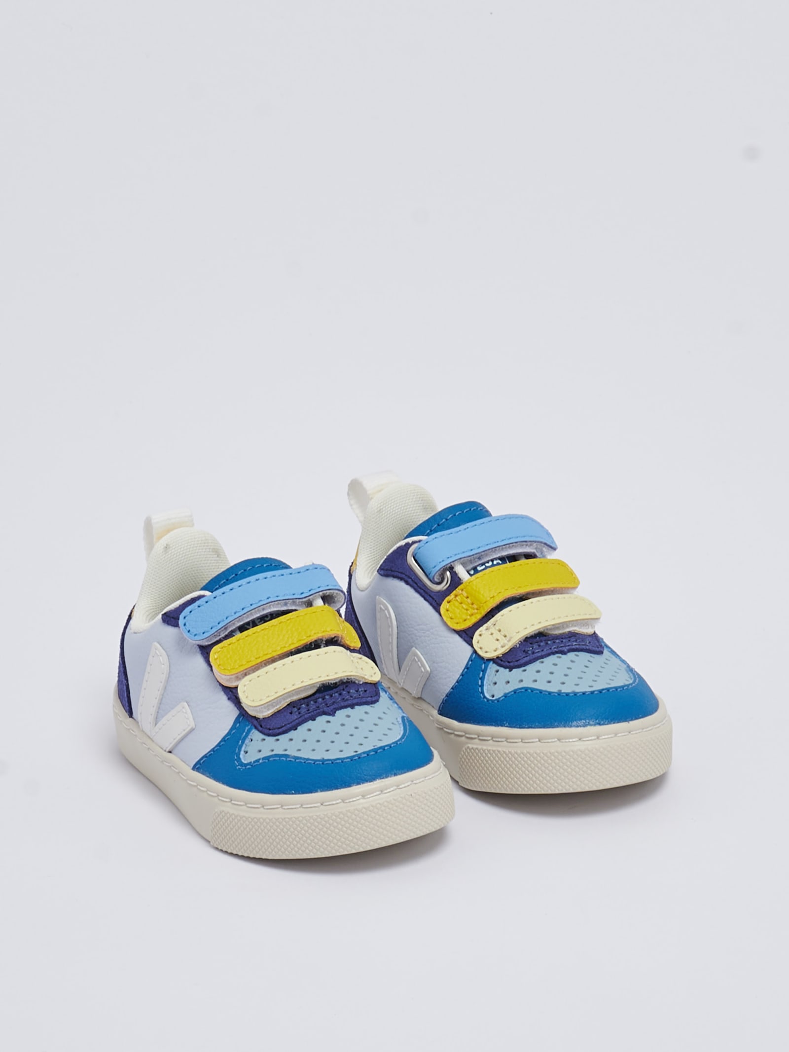 Shop Veja Small V-10 Sneaker In Azzurro-multicolor