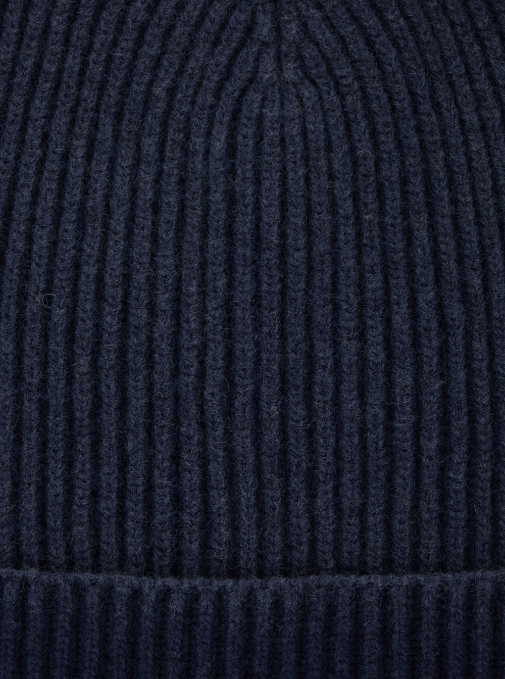 Blue Beanie In Ribbed Wool Blend Woman