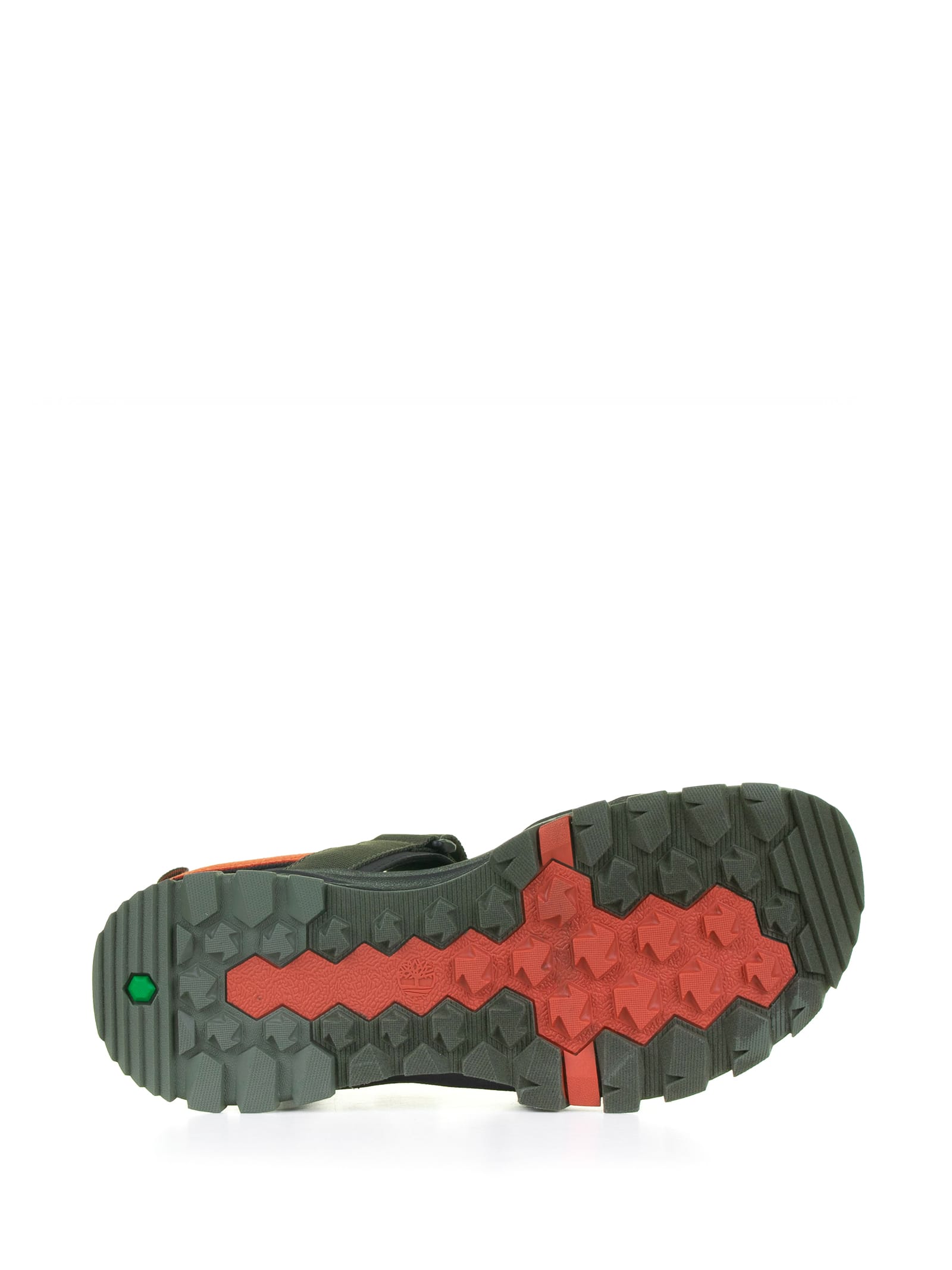 Shop Timberland Sandals With Adjustable Velcro Straps In Leaf Green
